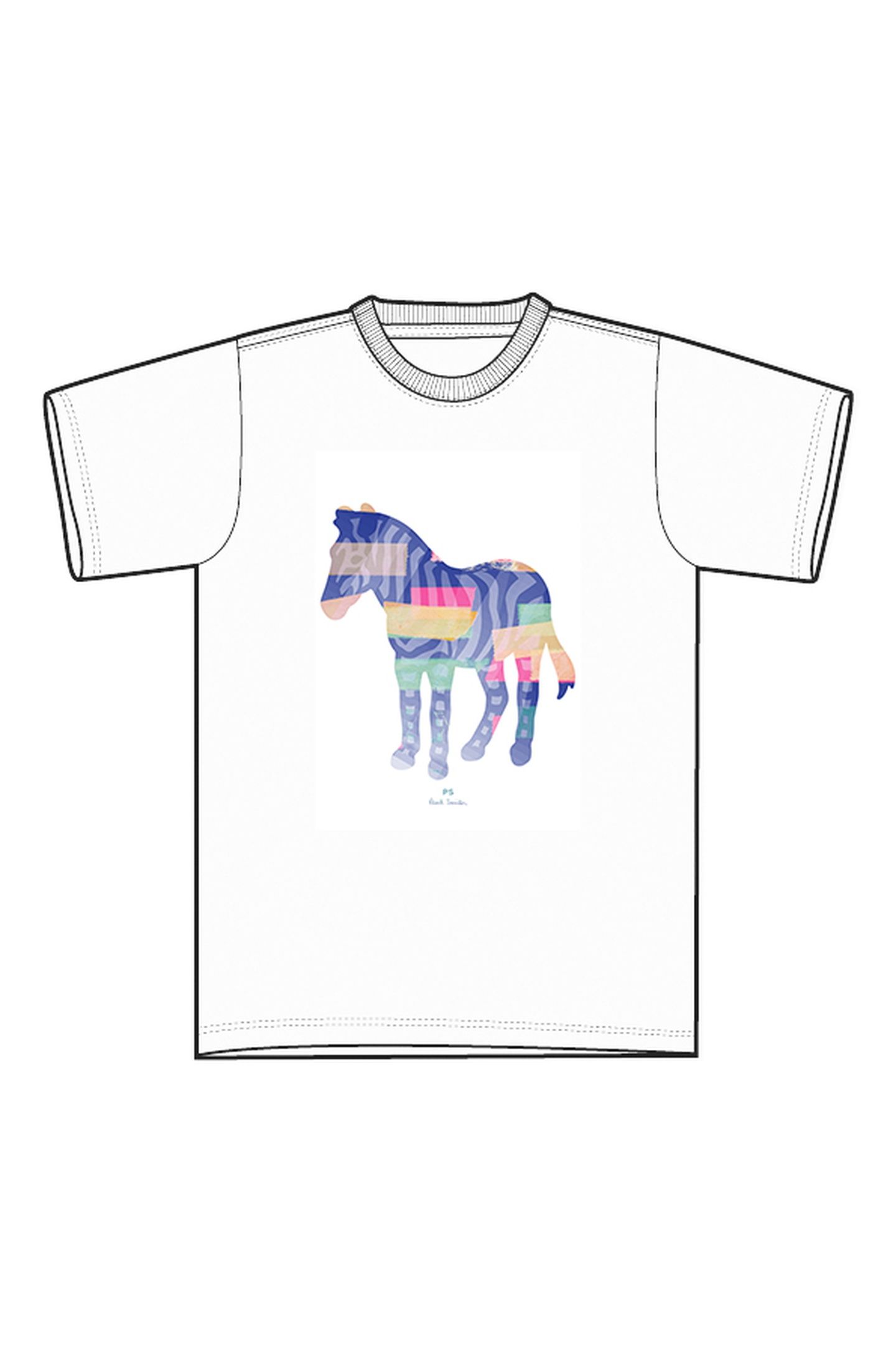MENS REG FIT SS TSHIRT ZEBRA WHITE 4