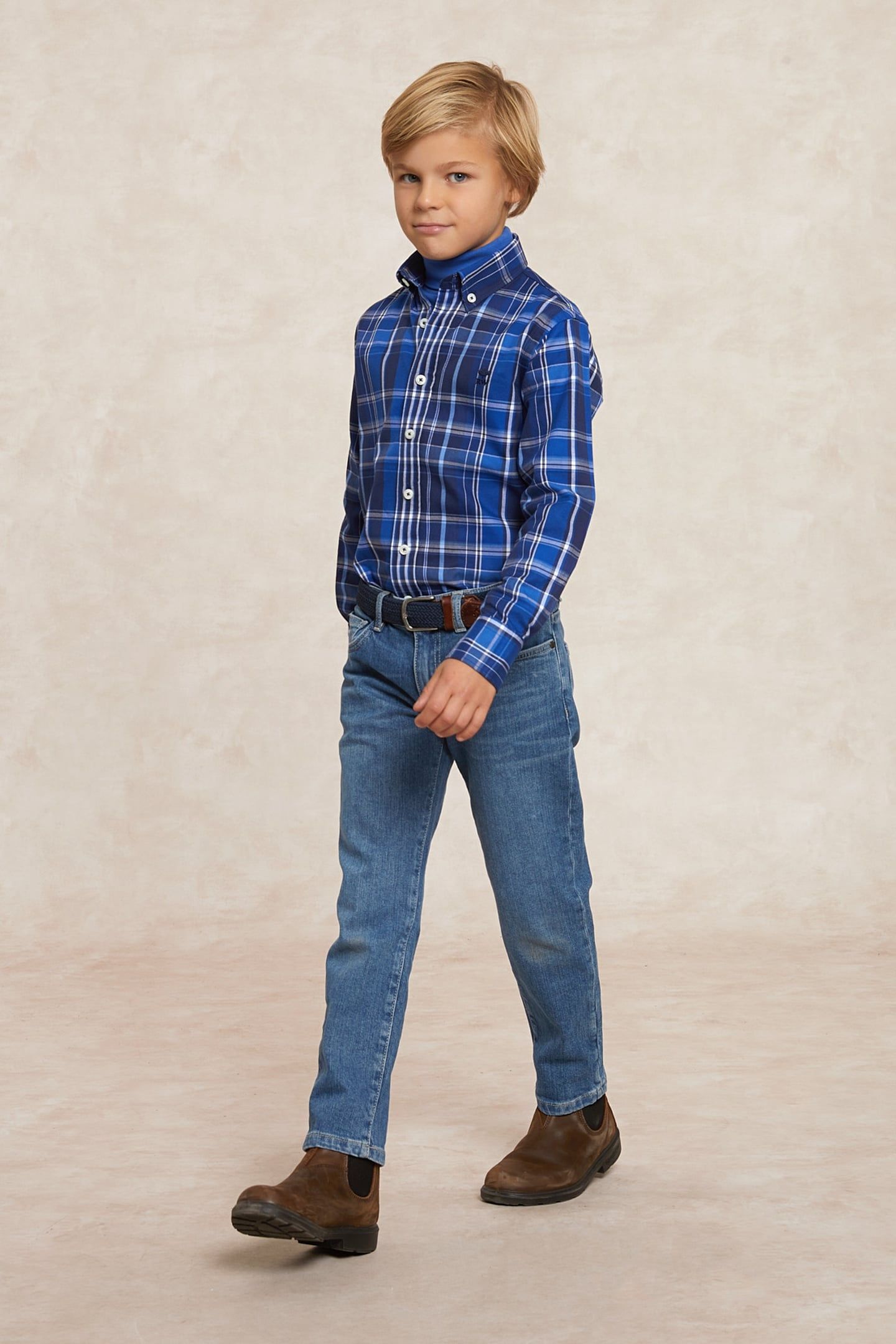 CUSTOM FIT CHECKED FLANNEL SHIRT BLUE/WHITE 1