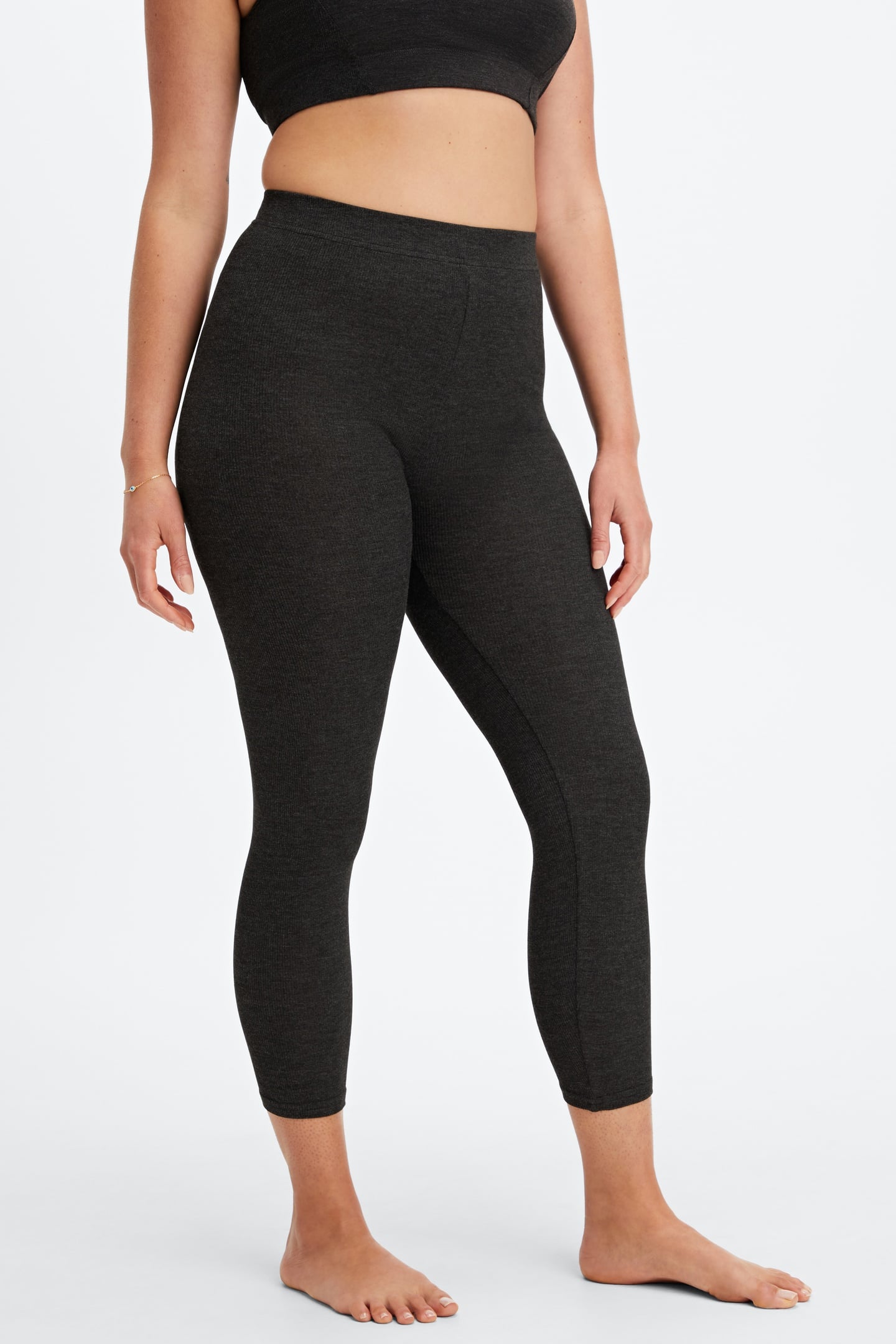RESTOREKNIT HIGH-WAISTED 7/8 LEGGING BLACK HEATHER 3