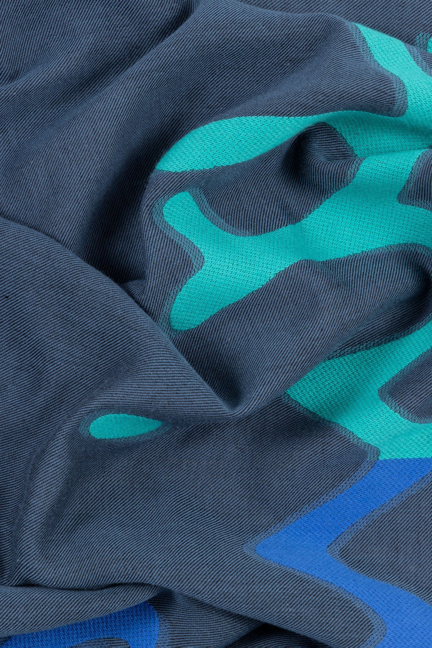 MEN SCARF FIL COUPE LOGO PETROL GREEN 3