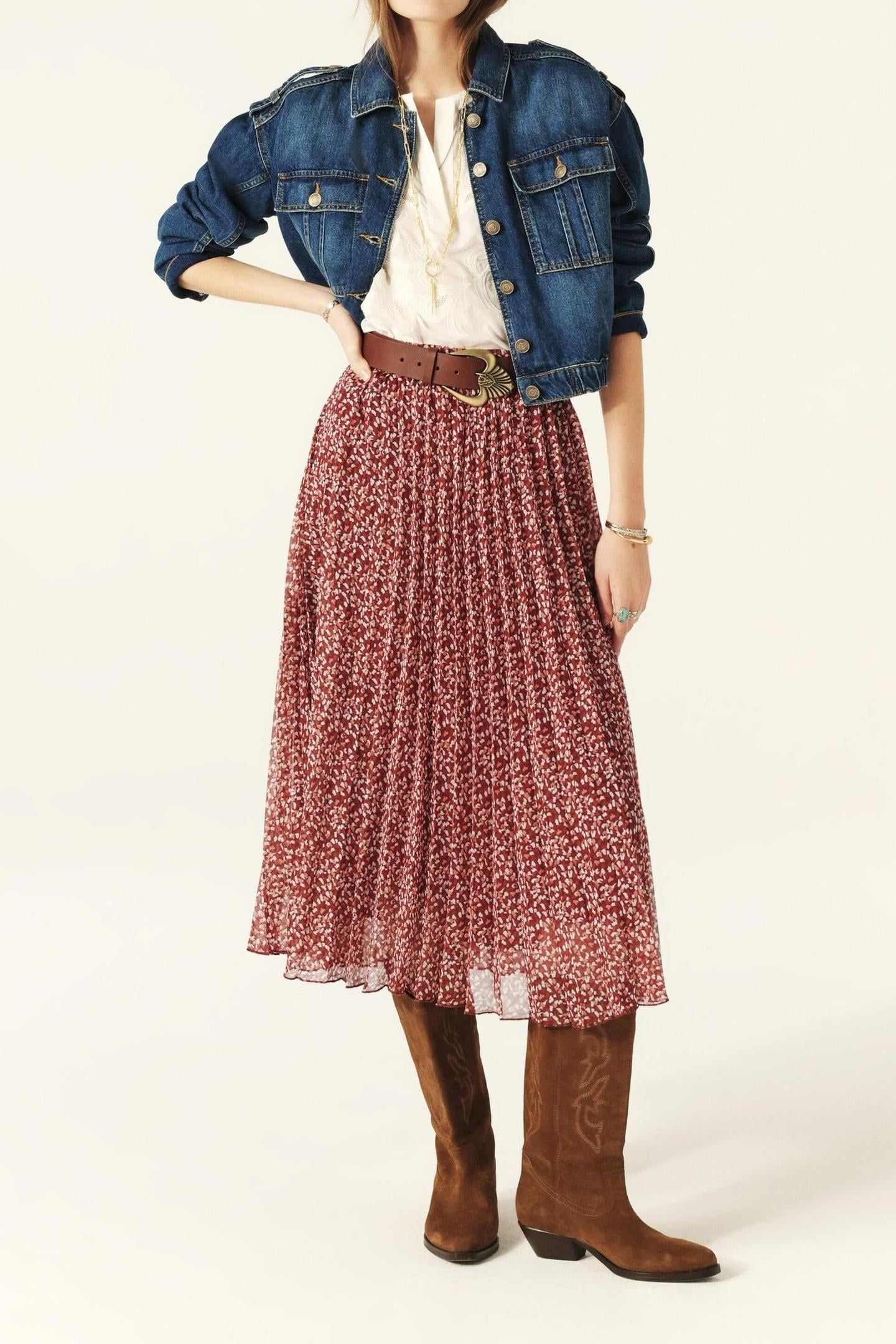MID-LENGTH SKIRT BORDEAUX 4