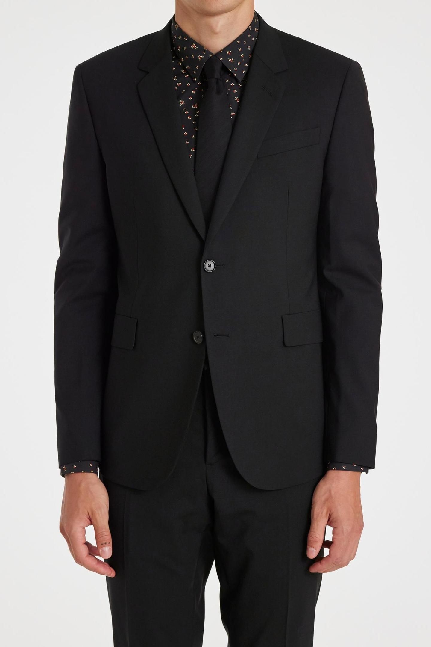MENS SLIM FIT 2 BUTTON SUIT BLACK 7