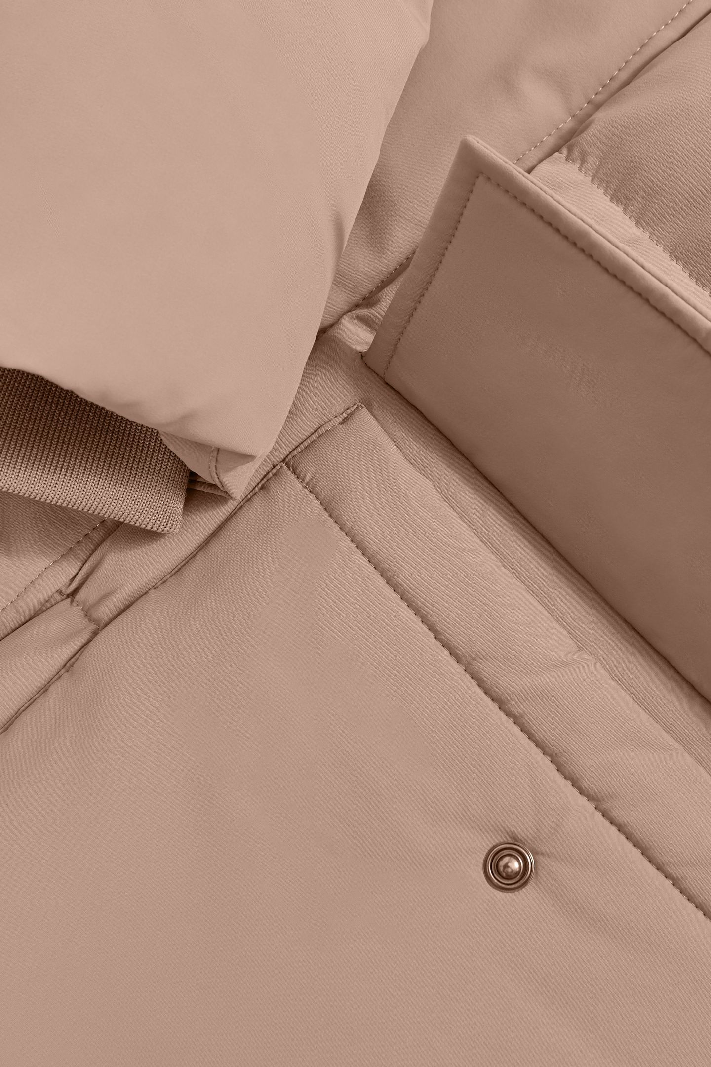 LS LONGLINE QUILTED ZIP THROUGH PUFFER JACKET LIGHT CAMEL BR 5