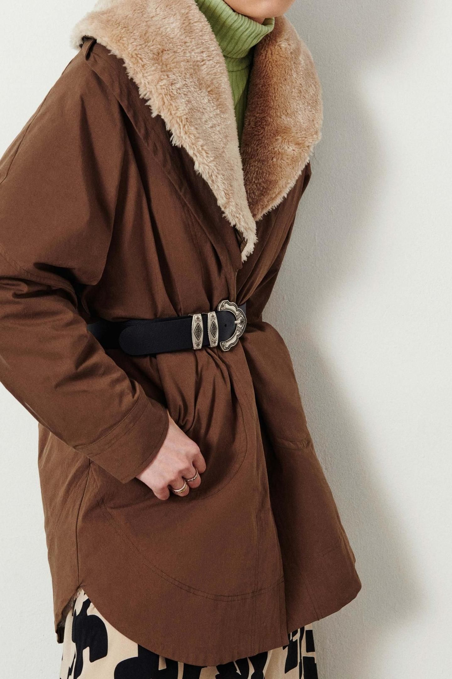 KNEE-LENGTH COAT KAKI 4