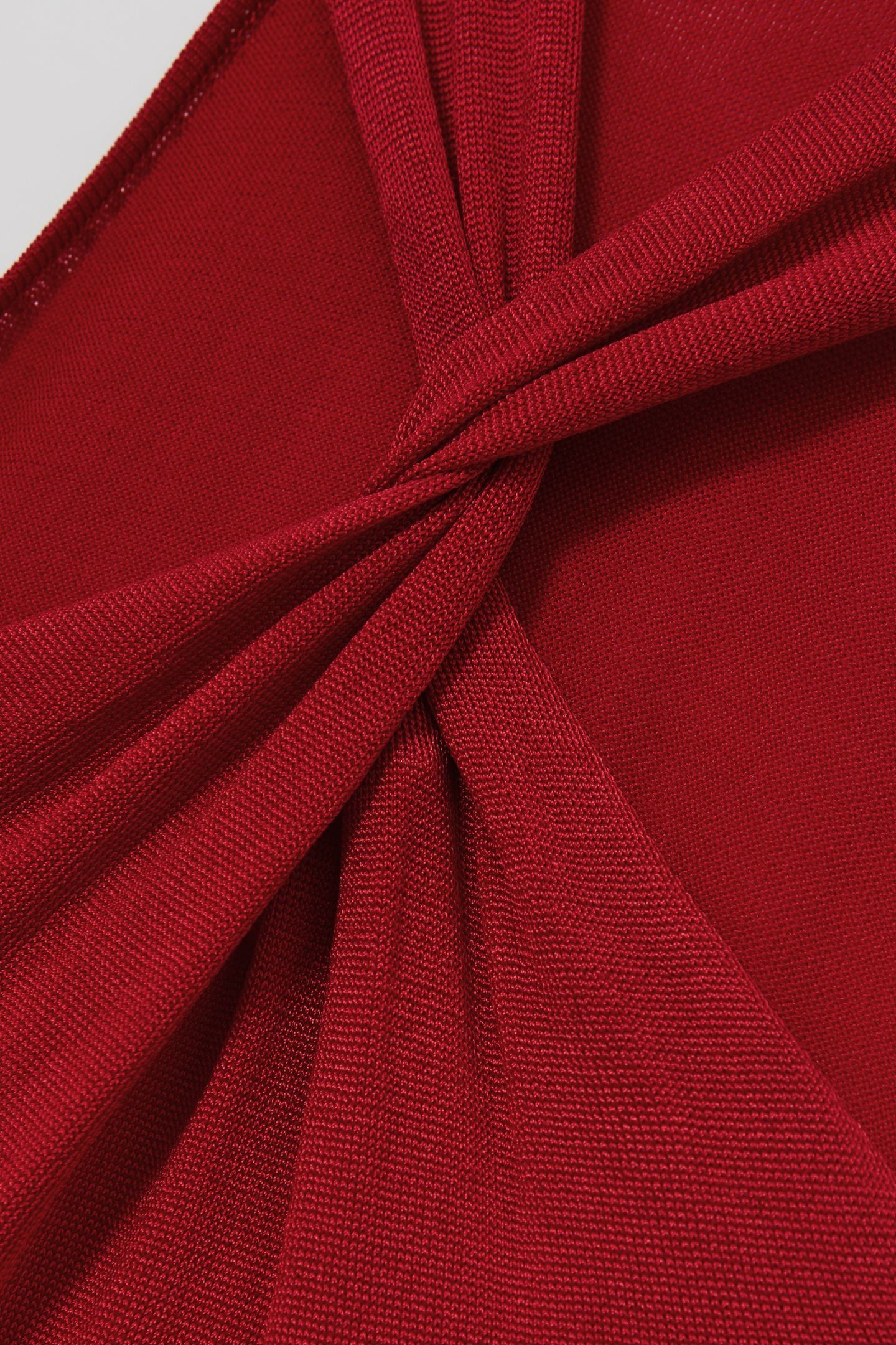 CUT OUT KNITTED MIDI DRESS RED 6