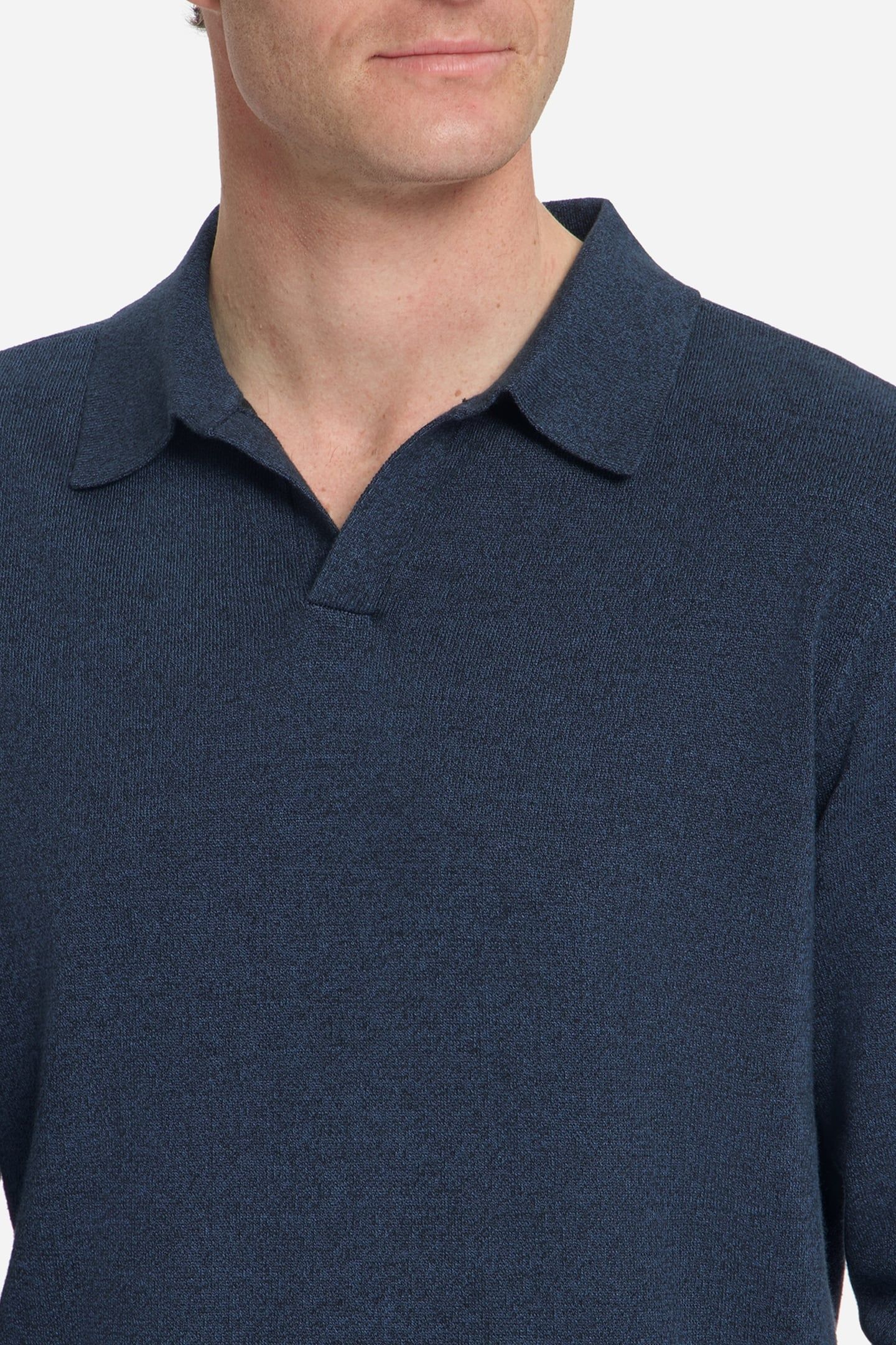 PULLOVER V POLO MELANGE NAVY 7