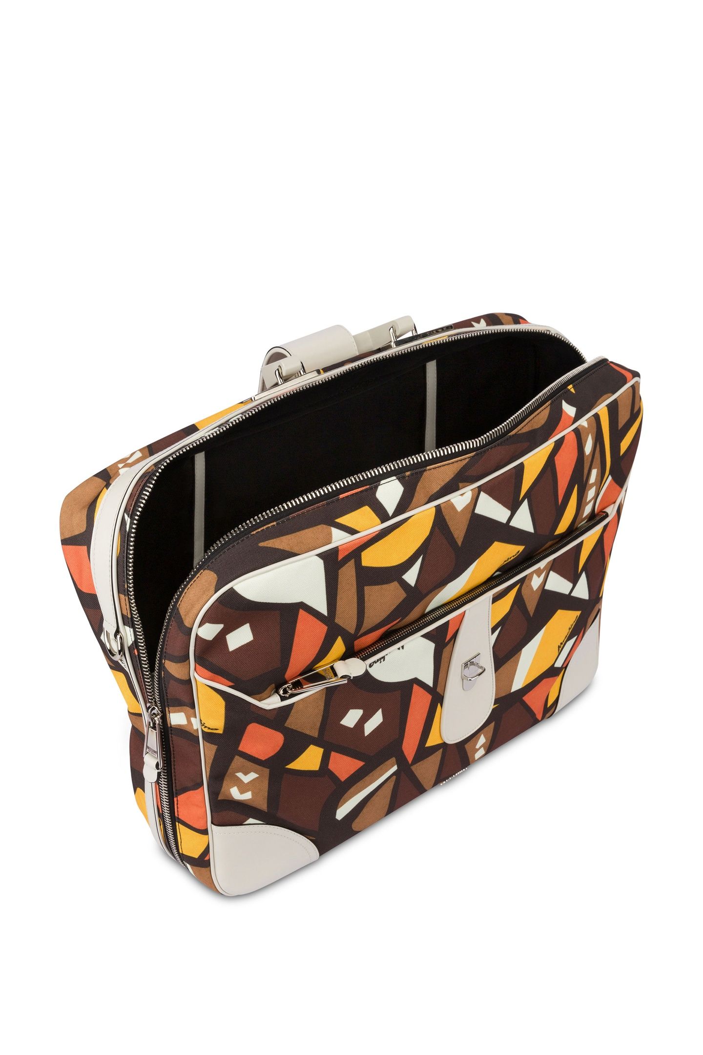 CANVAS TRAVEL BAG WOOD PRINT BROWN 3