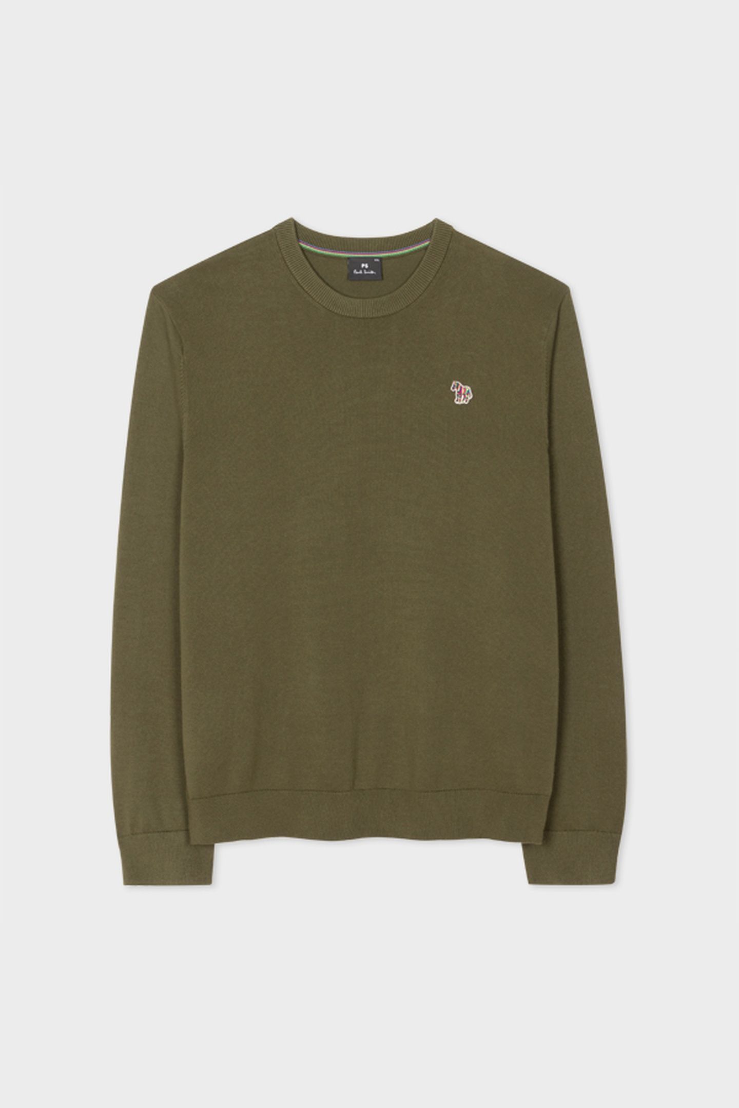 MENS SWEATER CREW NECK ZEB BAD OLIVE GREEN 1