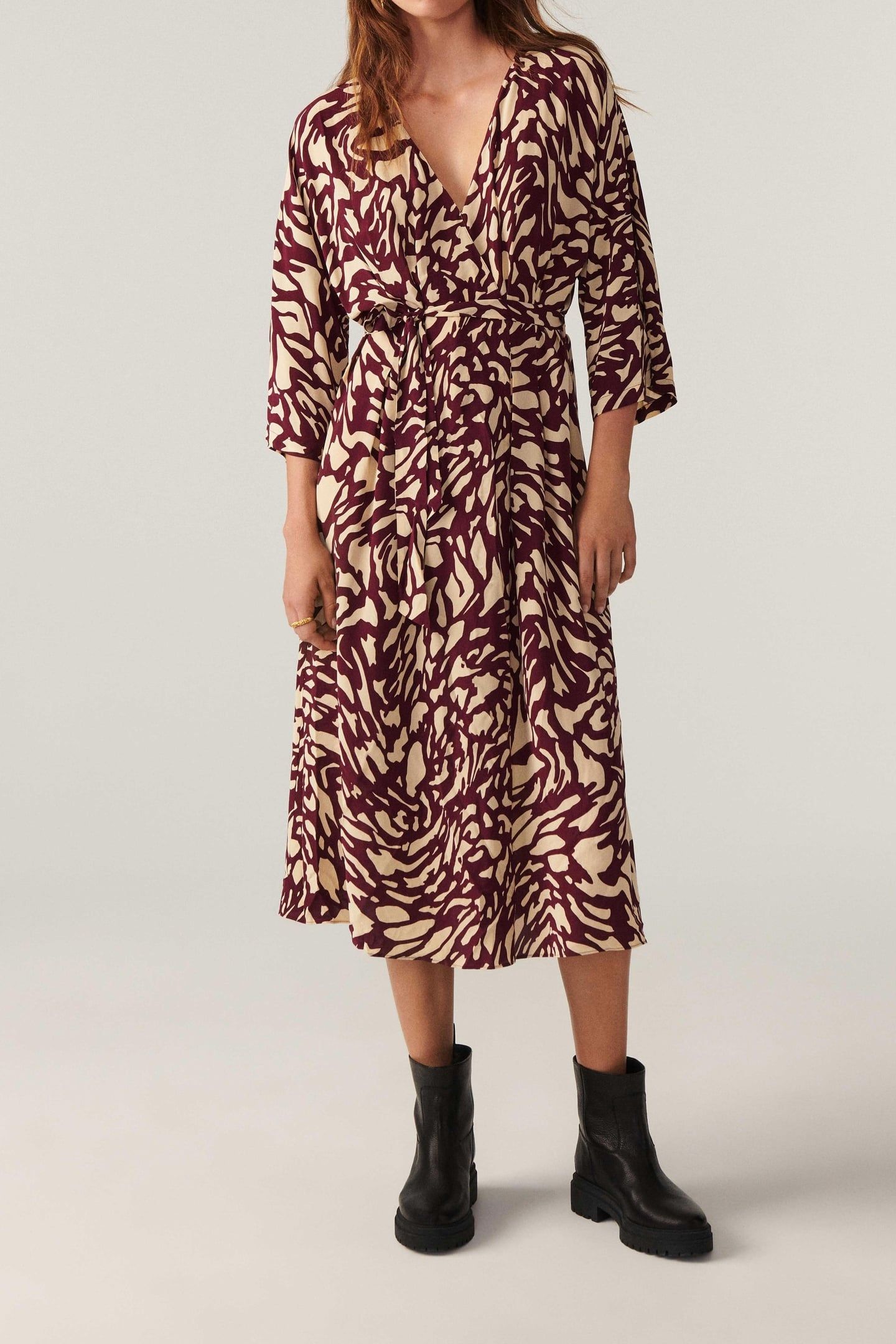 MID-LENGTH DRESS BORDEAUX 1
