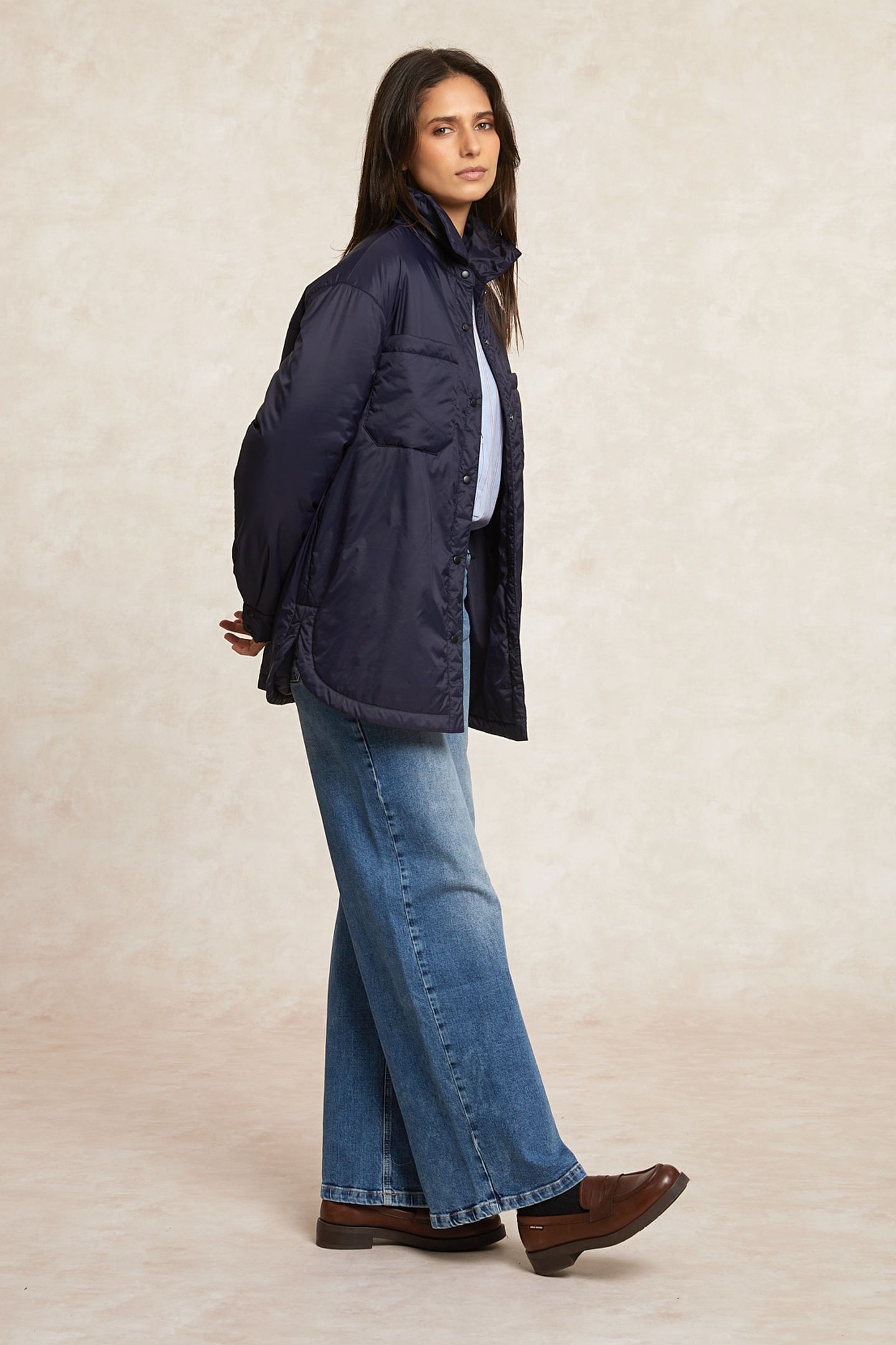 SHIRT JACKET APPLIED POCKETS NAVY BLUE 1