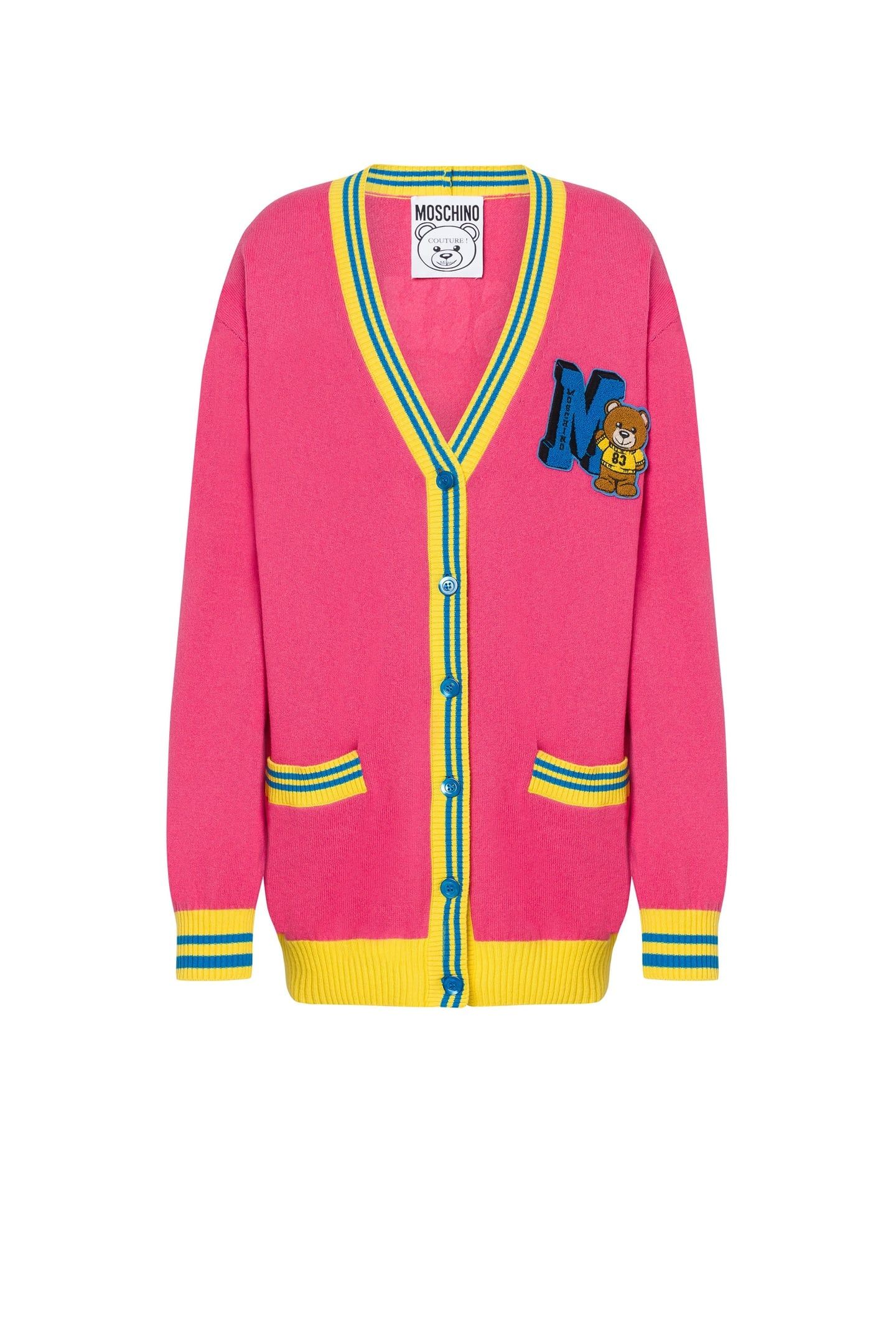 CARDIGAN VARSITY TEDDY BEAR PINK 3