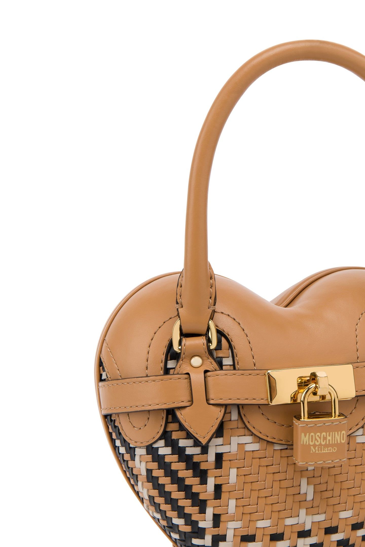 MOSCHINO HEARTBEAT BAG CHECK BEIGE 4