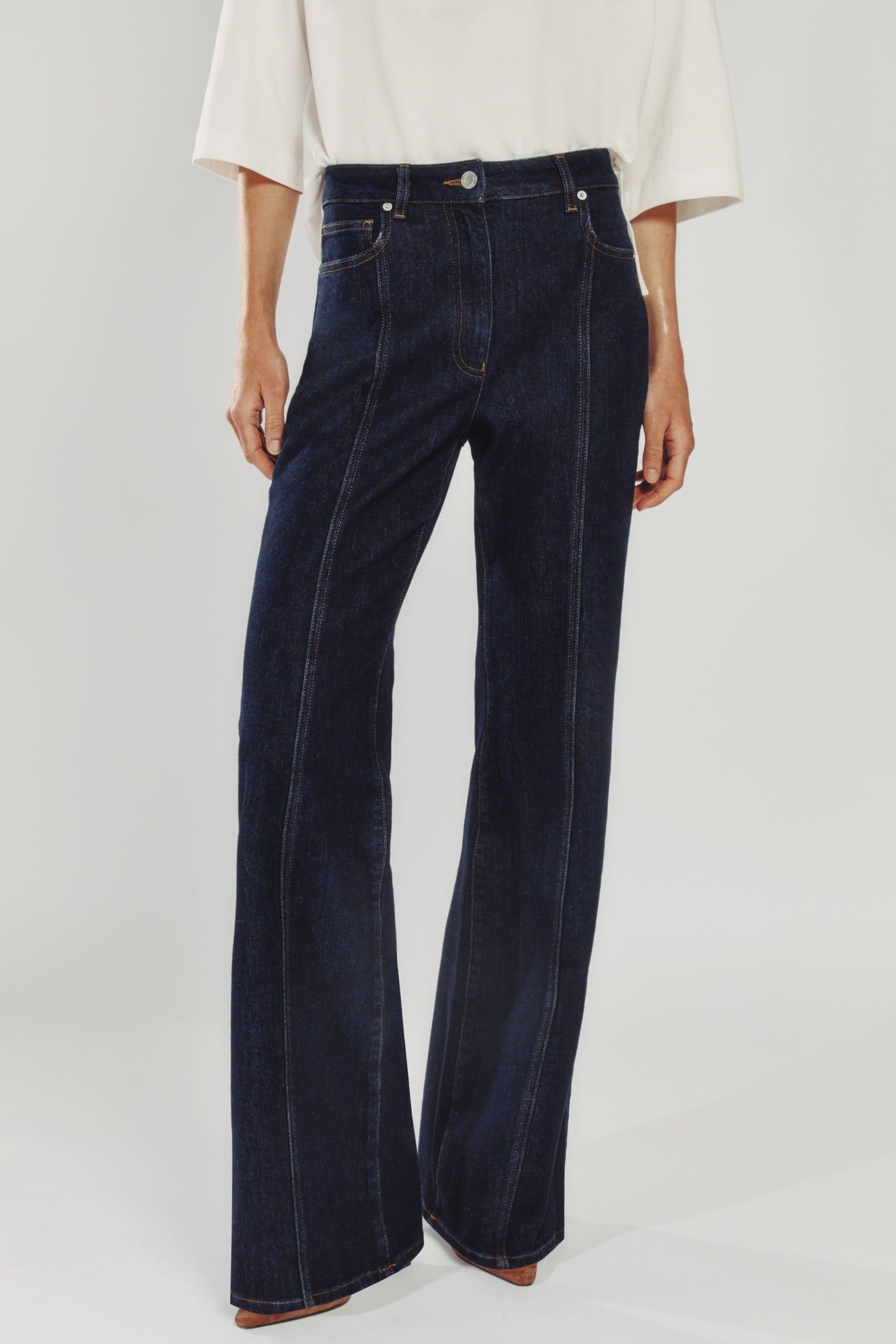 FLARE PIN STITCH JEAN INDIGO 3