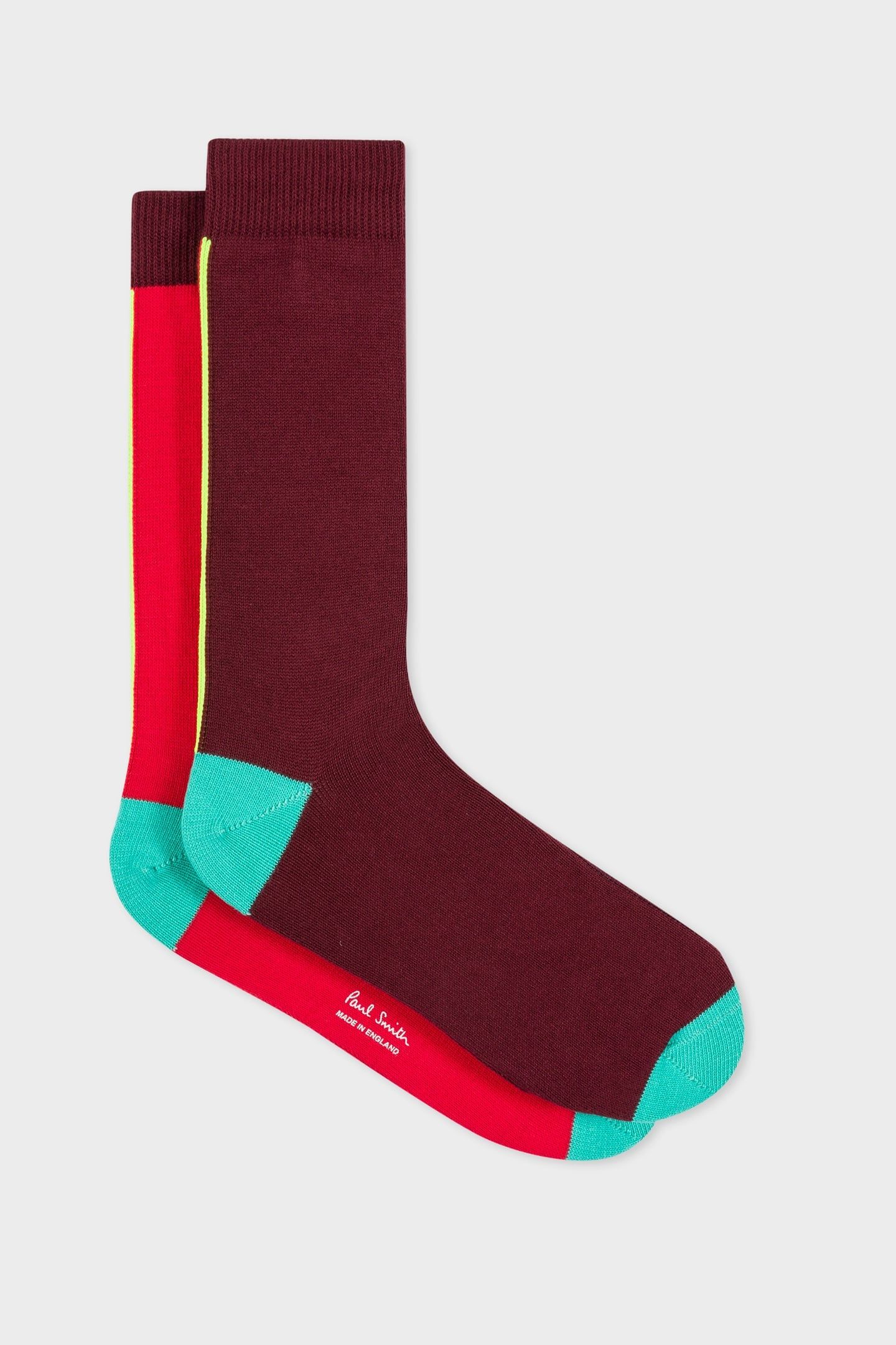 MEN SOCK VERTICAL BLK BURGUNDY/ BORDE 3
