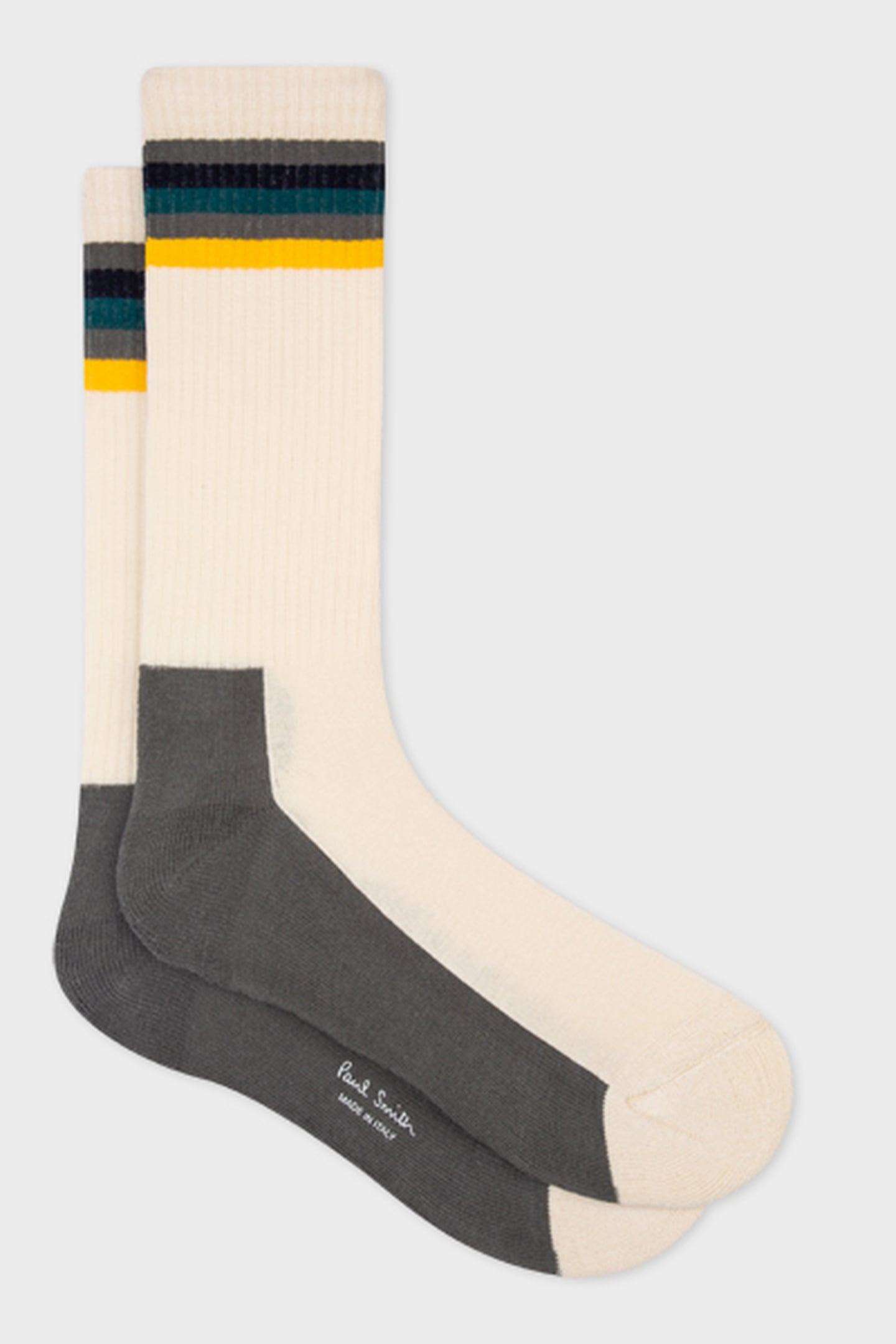 MEN SOCK ALFONZO STRIPE WHITE 1