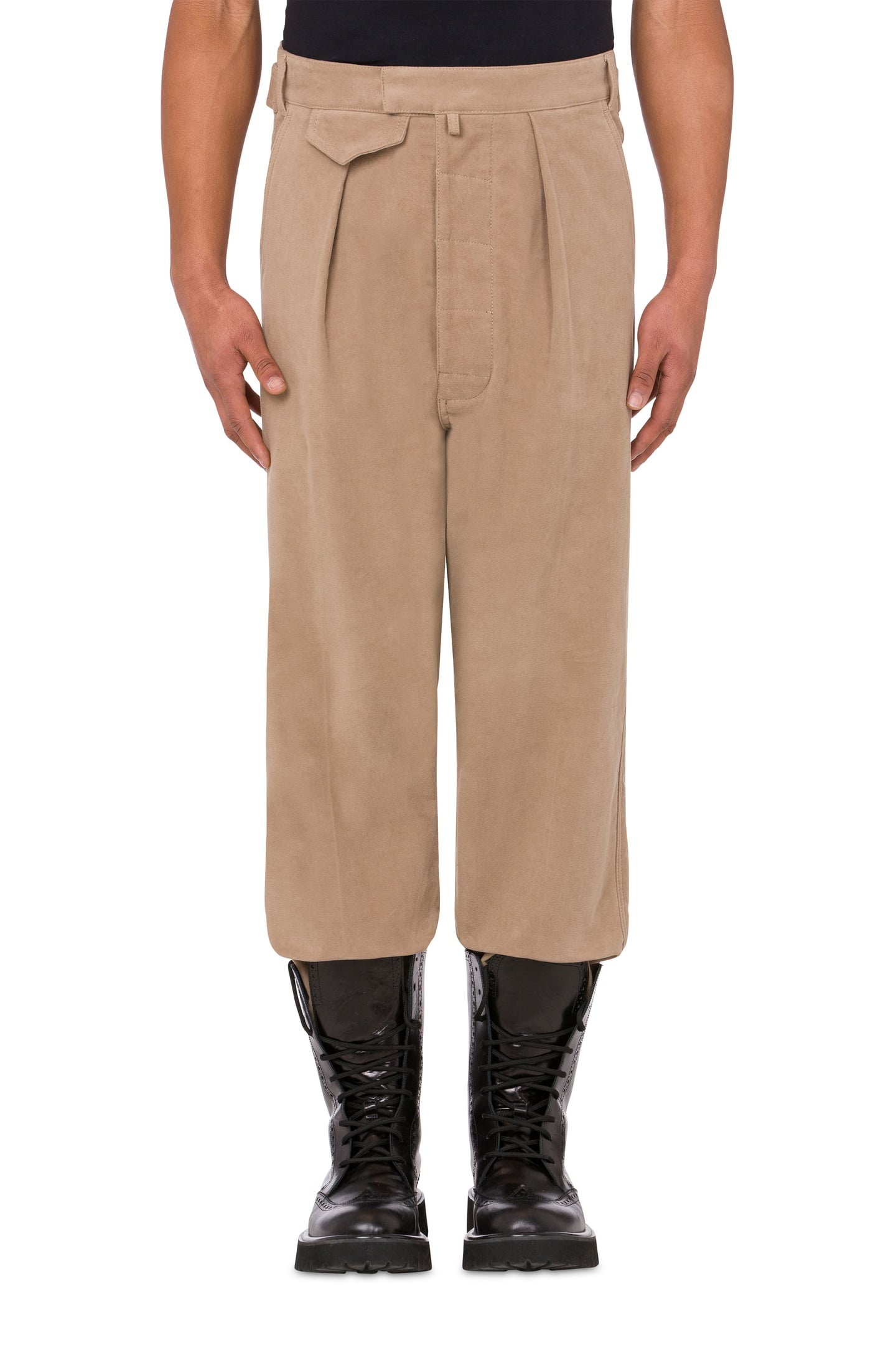 STRETCH COTTON MOLESKIN TROUSERS BROWN 1