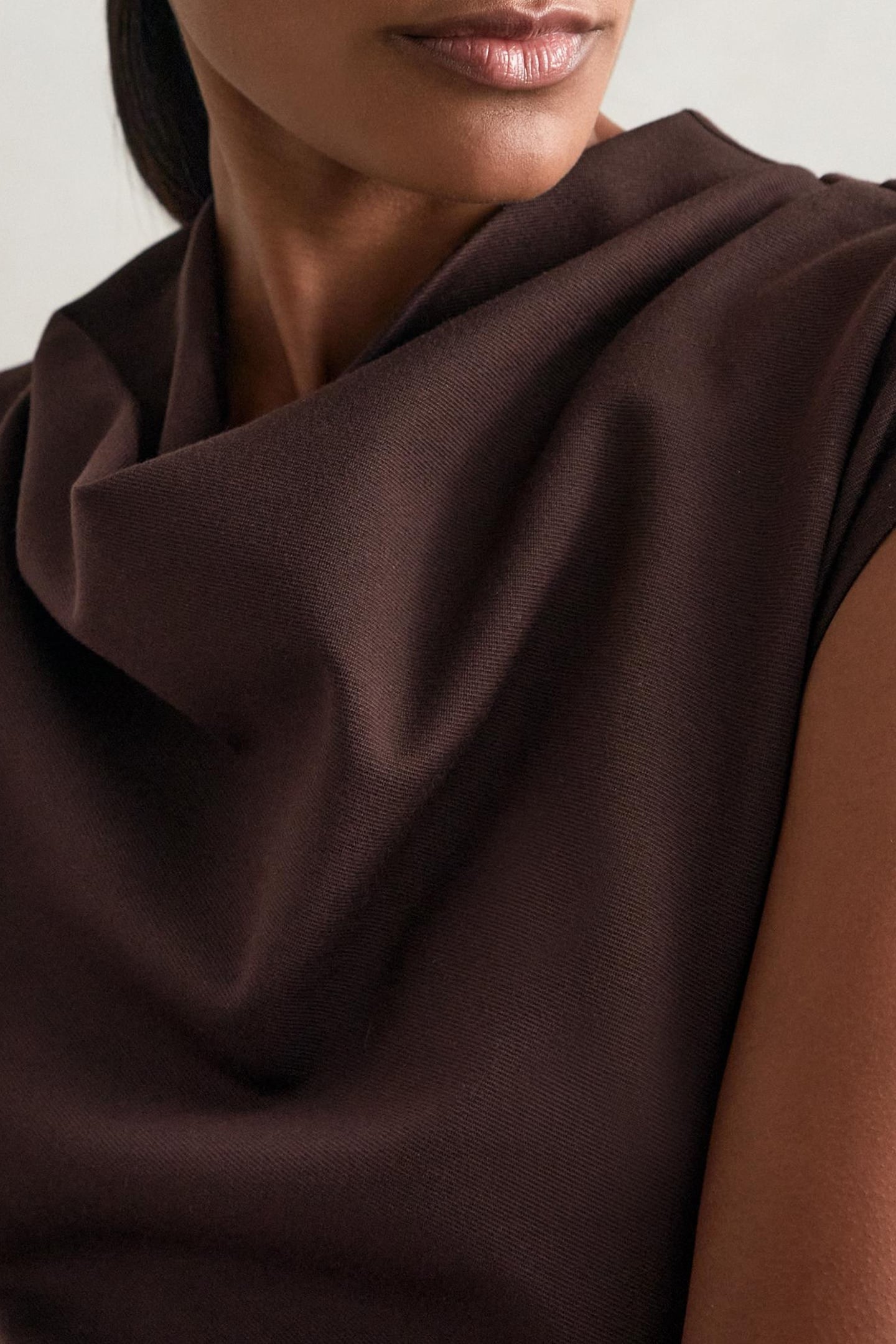 TWILL JERSEY MIDI DRESS BURGUNDY 6