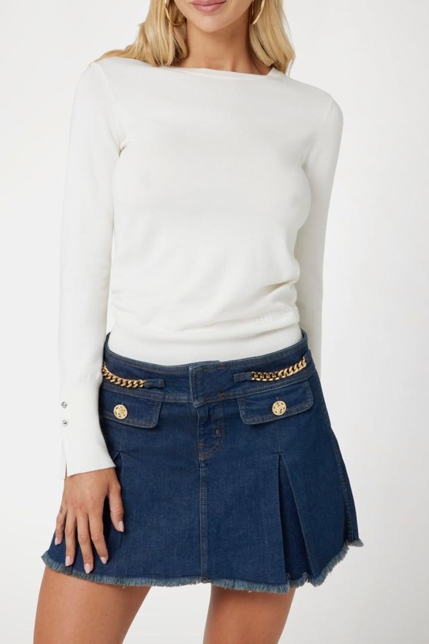 ELINOR RN LS SWTR CREAM WHITE 1