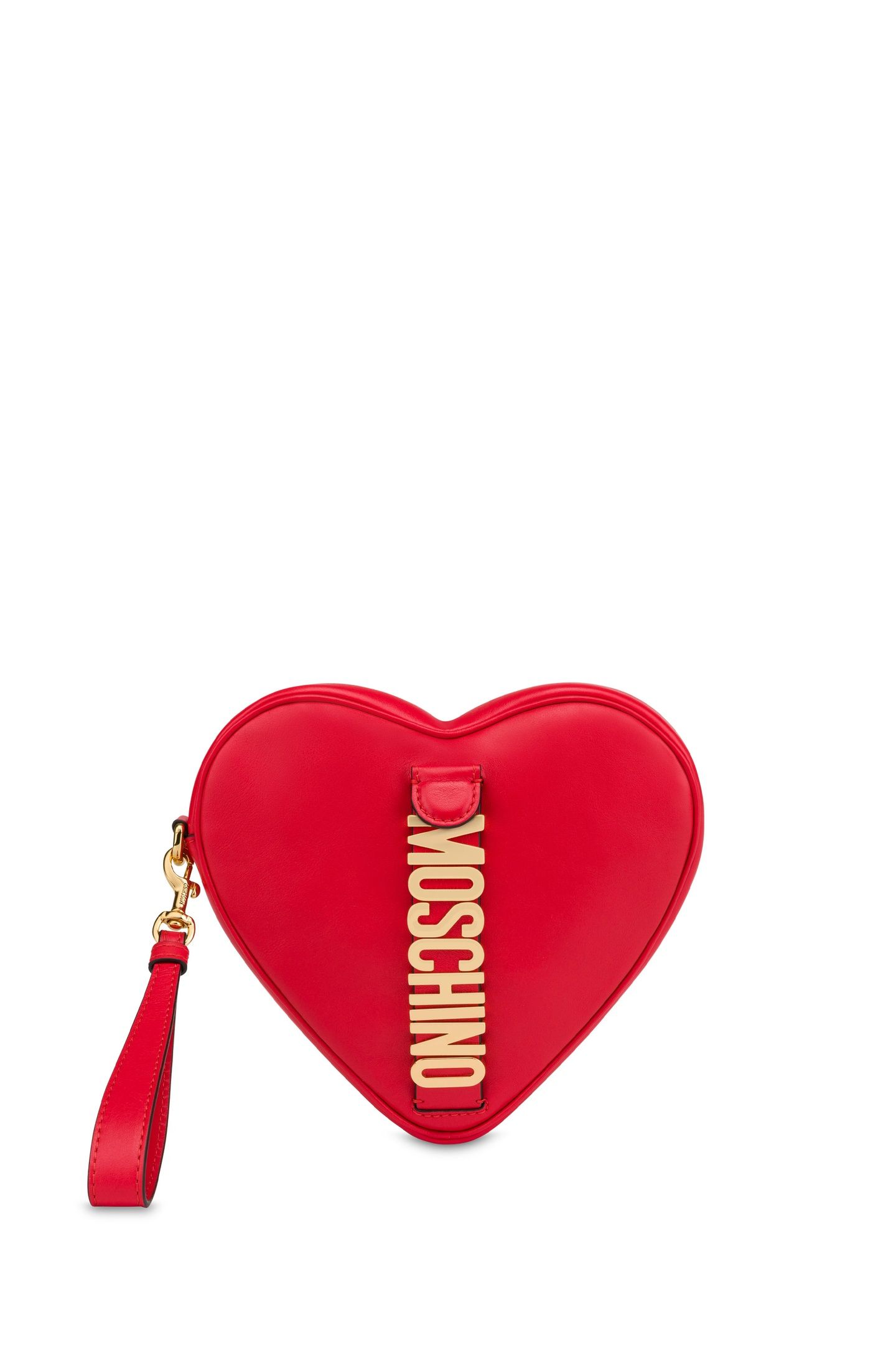 HEART BAG IN CALFSKIN MOSCHINO BELT RED 1