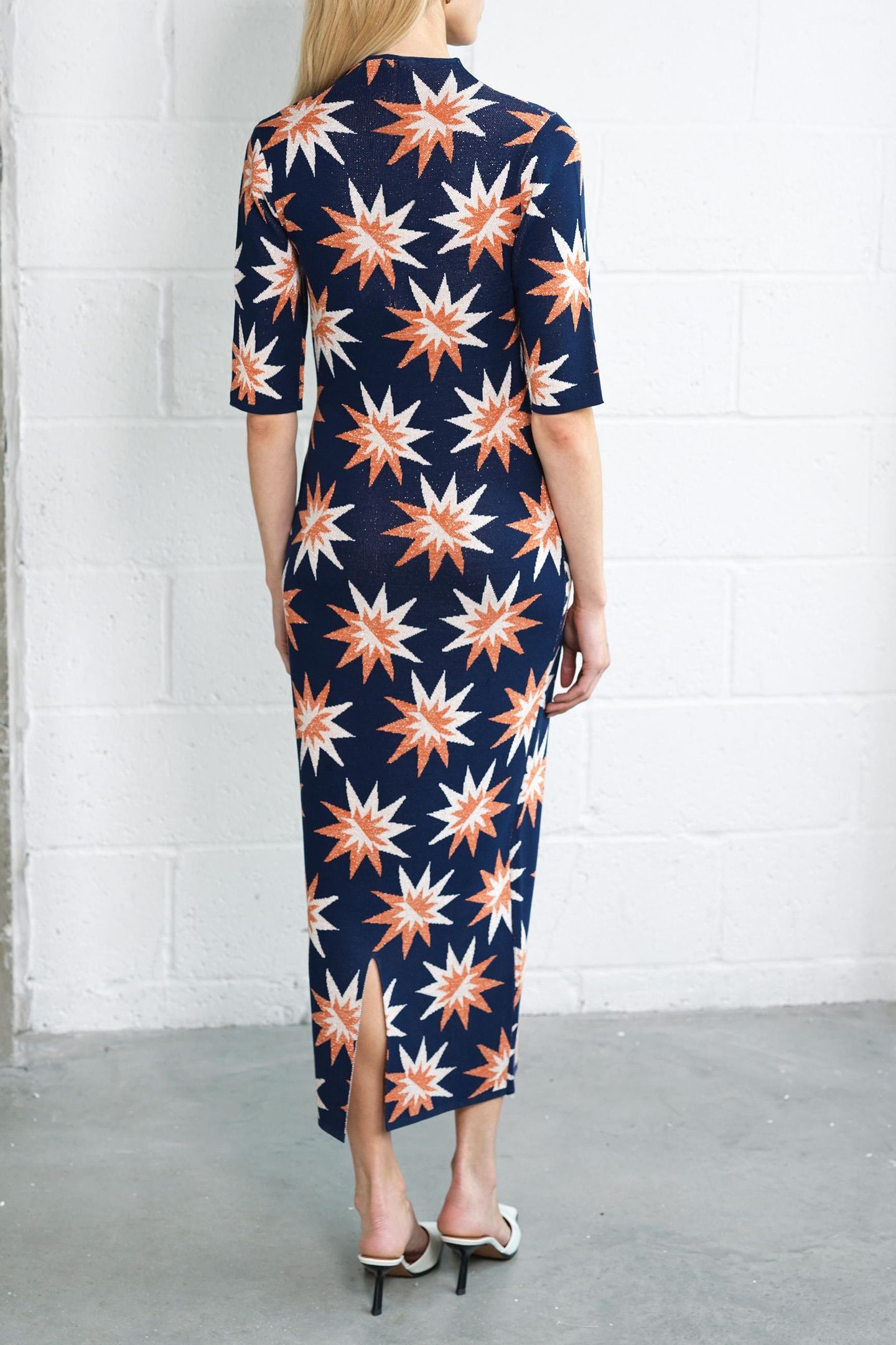 IMELDA STAR JACQUARD KNIT DRES EVENING BLUE MULTI 4