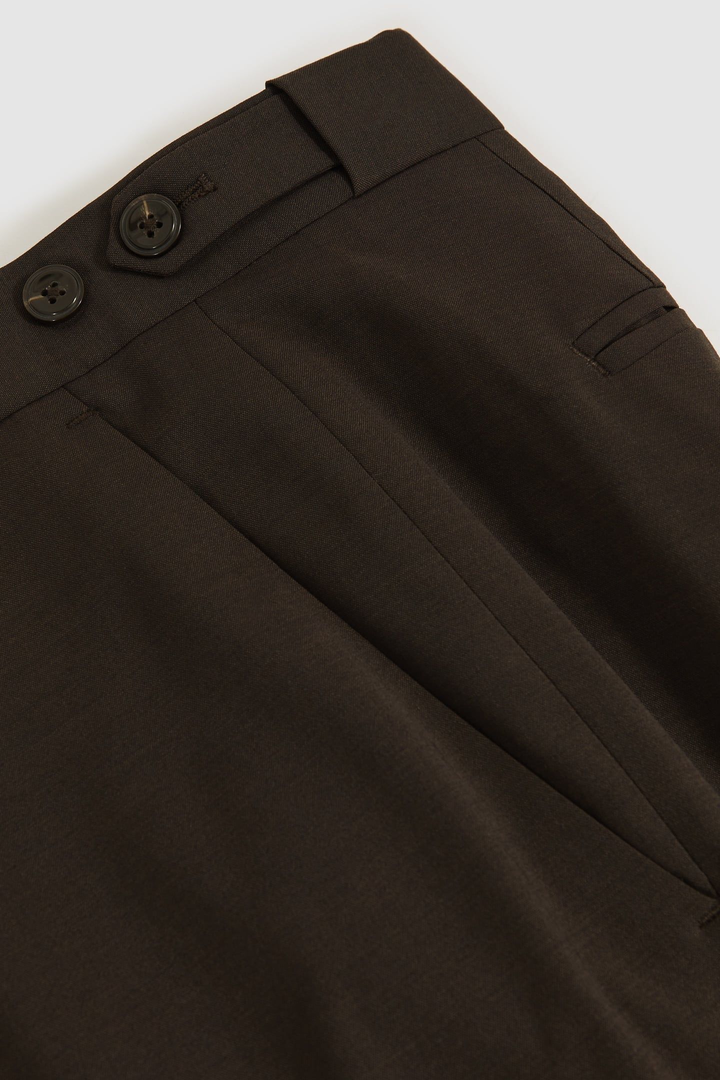 PLAIN WOOL MIXER TROUSER CHOCOLATE BROWN 5