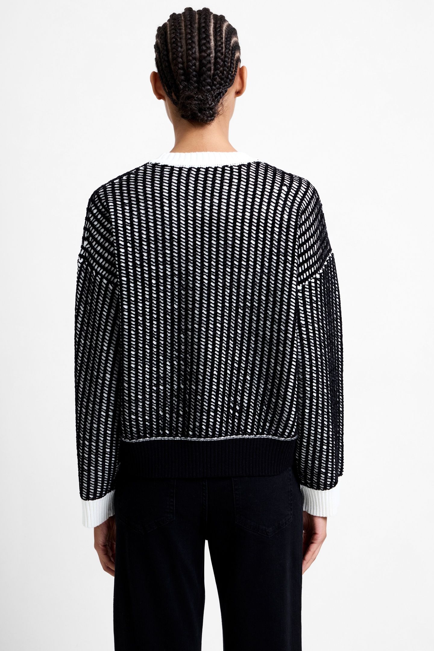 JULLIE LS CREW NECK JUMPER BLACKOUT WINTER WHIT 4