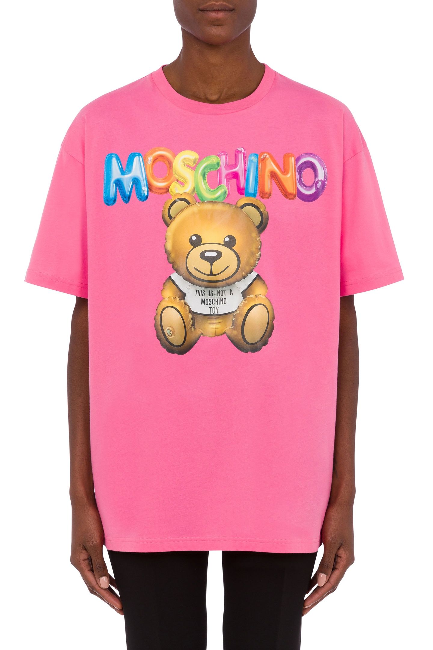 INFLATABLE TEDDY BEAR ORGANIC JERSEY T-SHIRT PINK 1