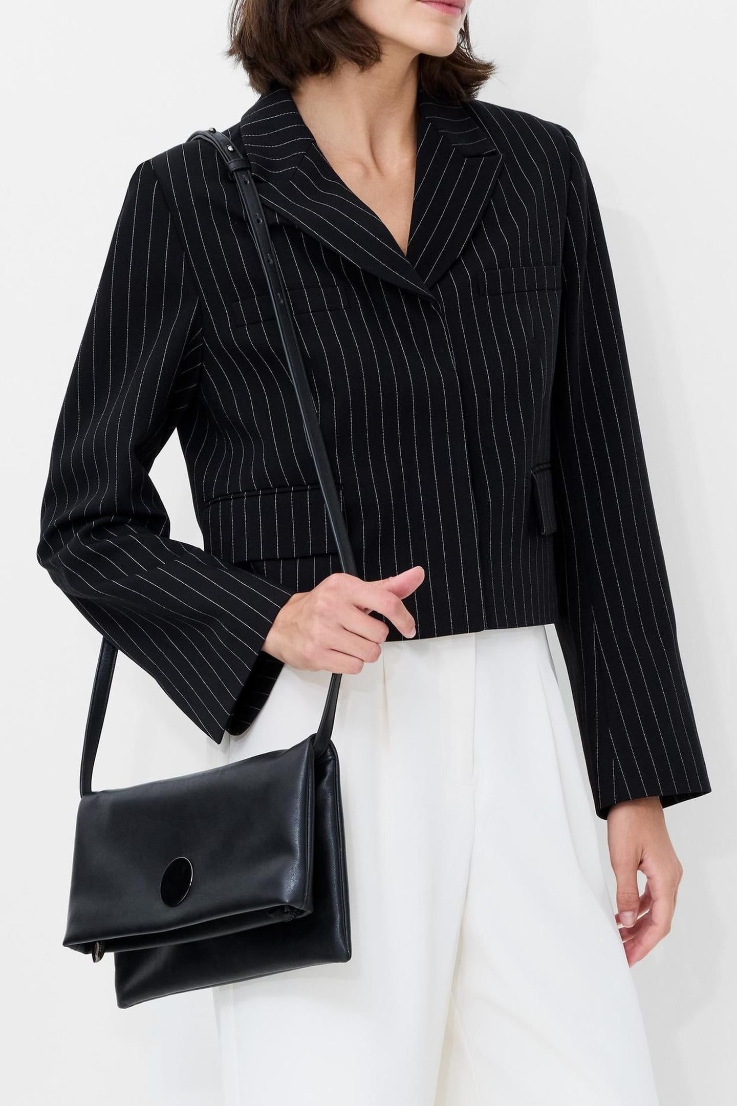 MORGAN TAILORED CROPPED BLAZER BLACK WINTER WHITE 3