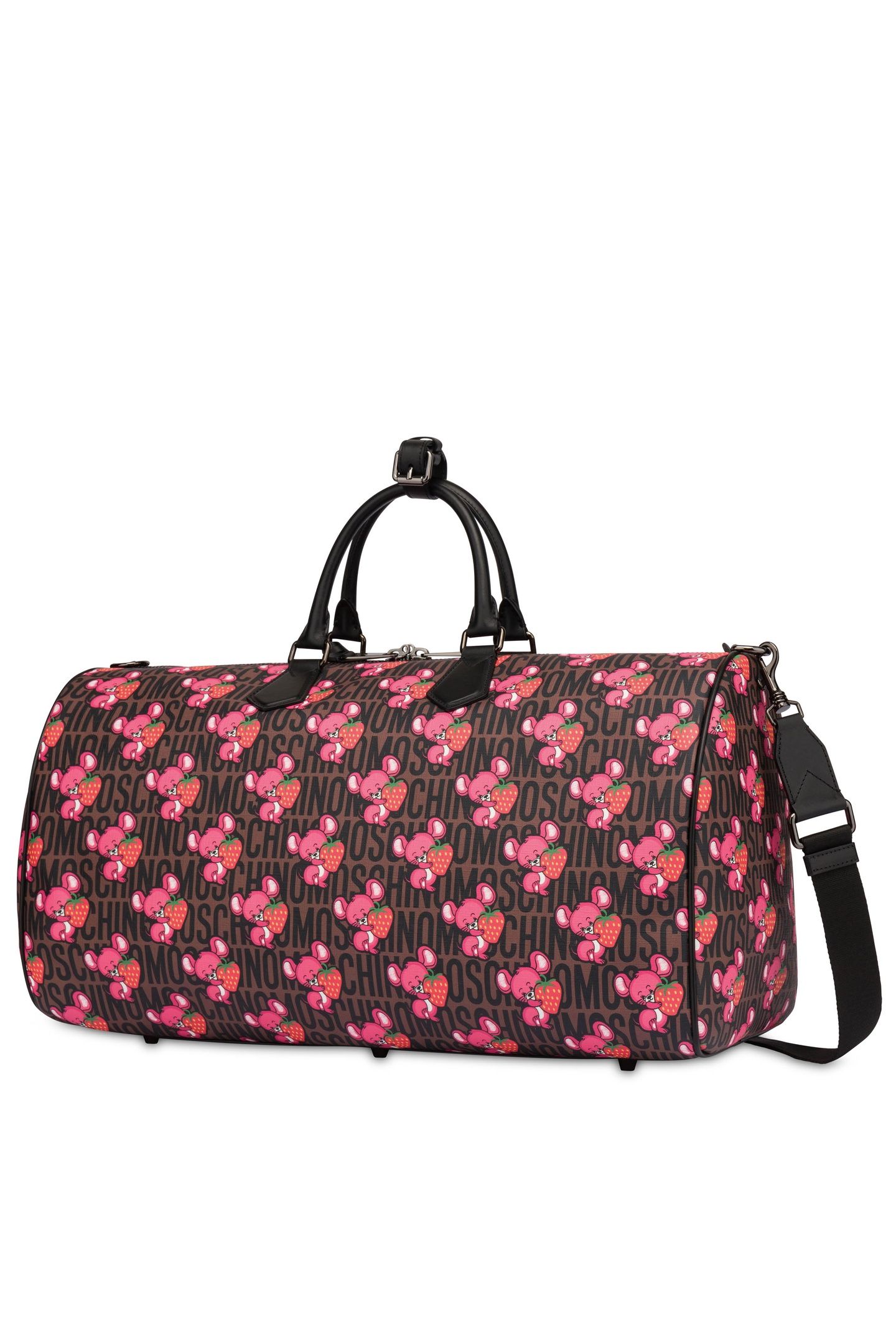 ILLUSTRATED ANIMALS TRAVEL DUFFEL BAG BROWN 2