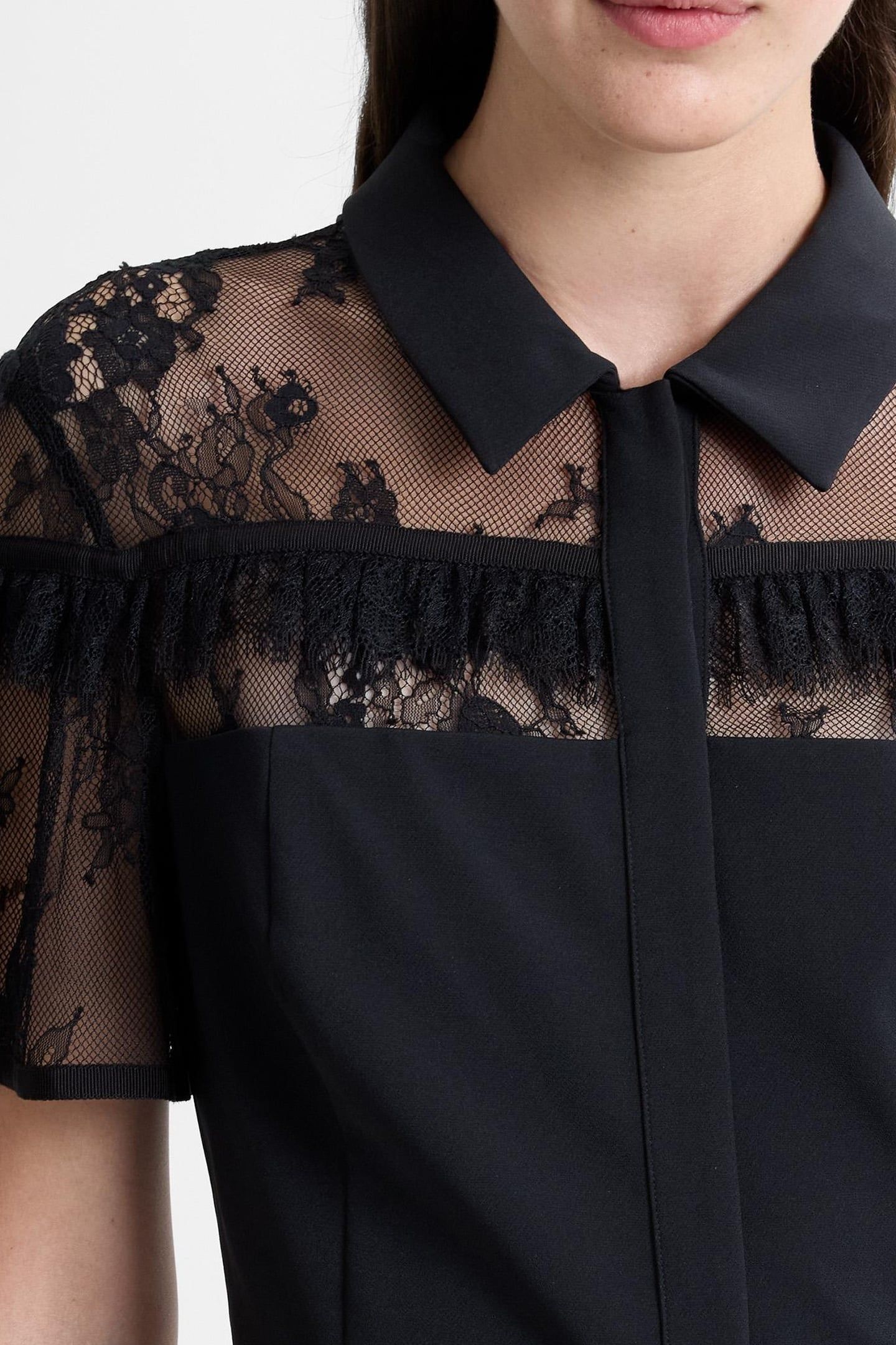 MILES LACE MIX MIDI DRESS BLACK 4