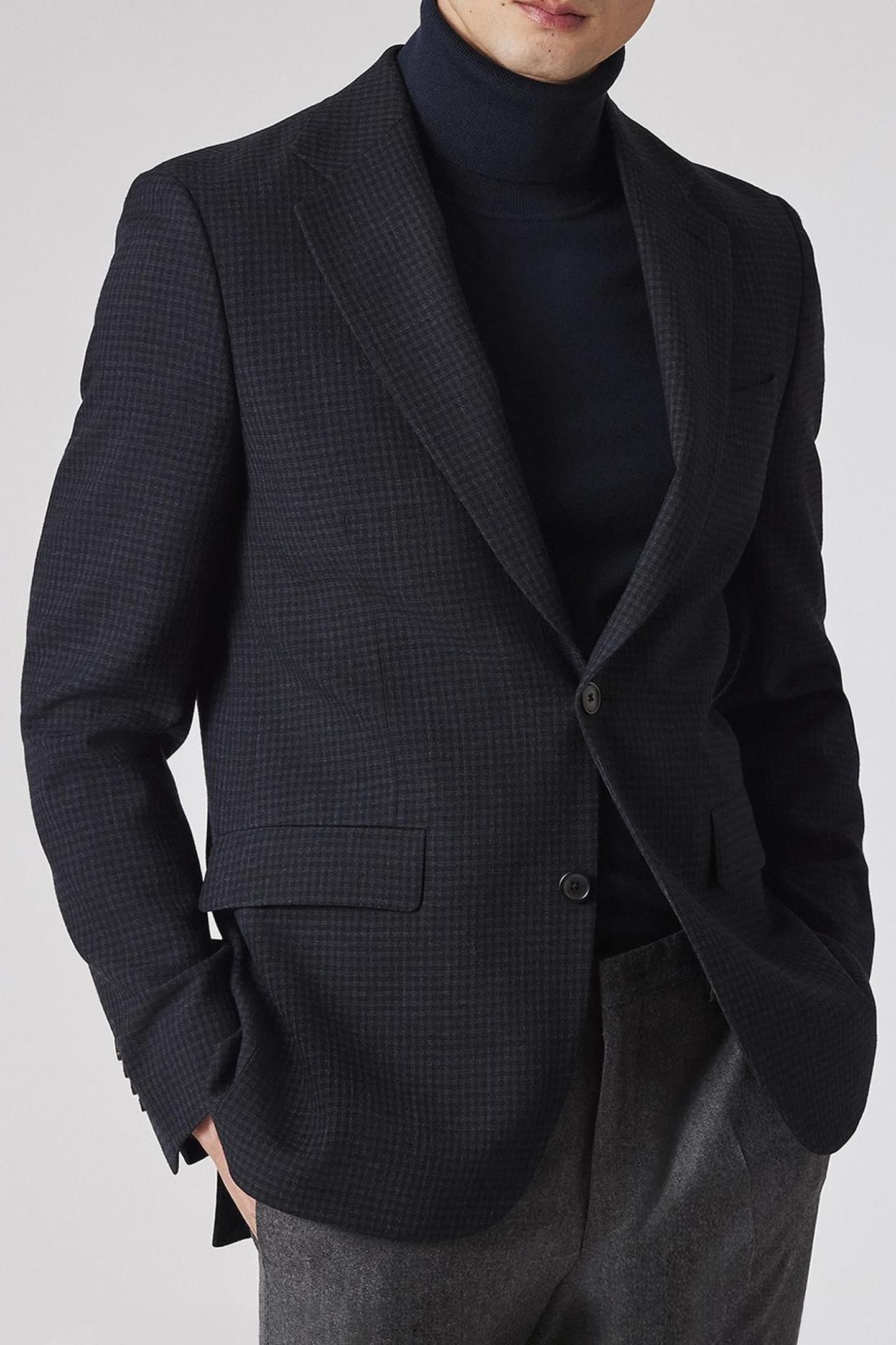 MENS TAILORED FIT 2 BUTTON JACKET VERY DARK NAVY 1