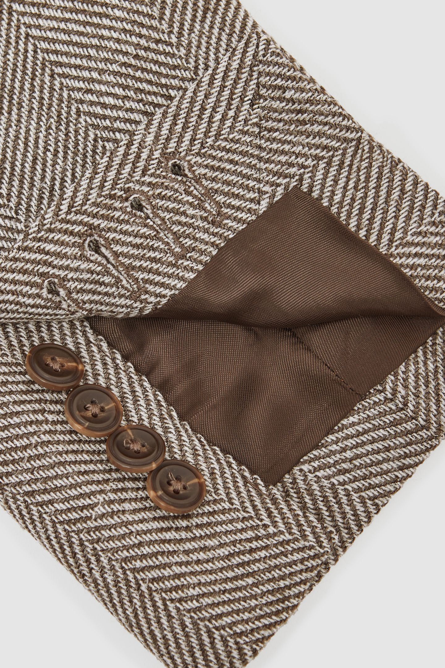 DB PEAK HERRINGBONE TEXTURED BLAZER BROWN 6