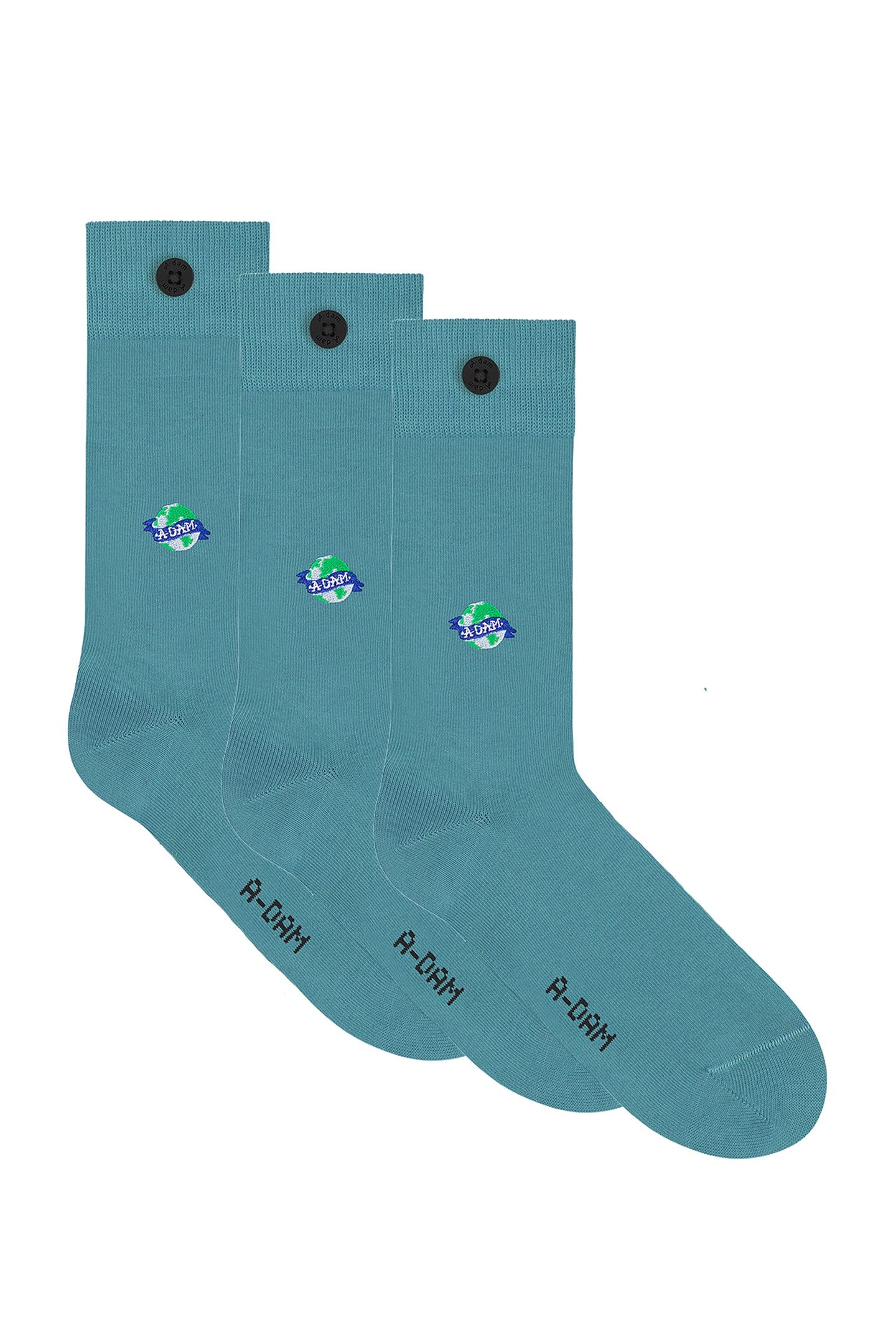 A-DAM 3-PACK CASUAL SOCKS BLUE ADAM GLOBE OIL BLUE 1