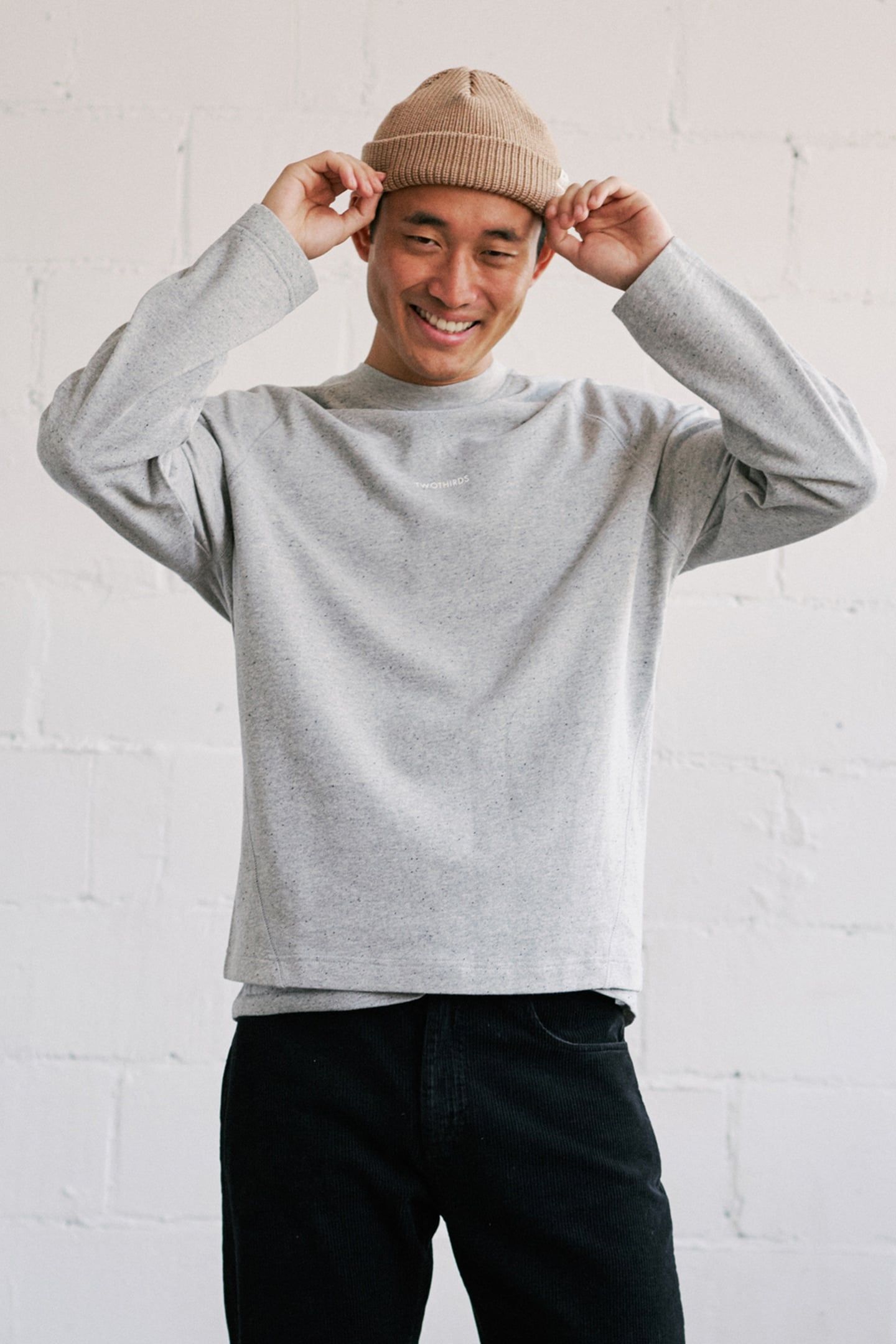AGATTU SWEATSHIRT GREY MELANGE BLACK NEPS 1