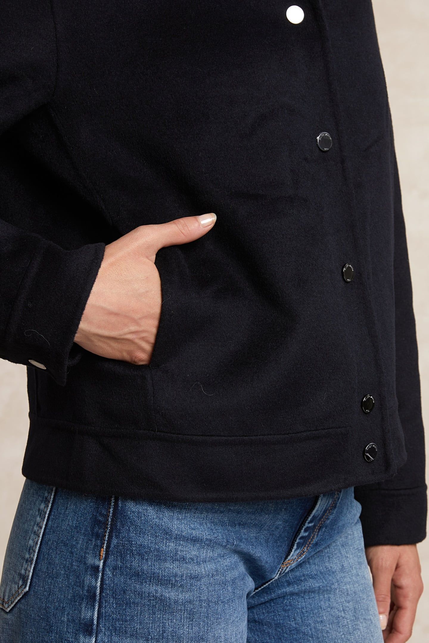 SHORT BOMBER WOOL JKT BLUE 3