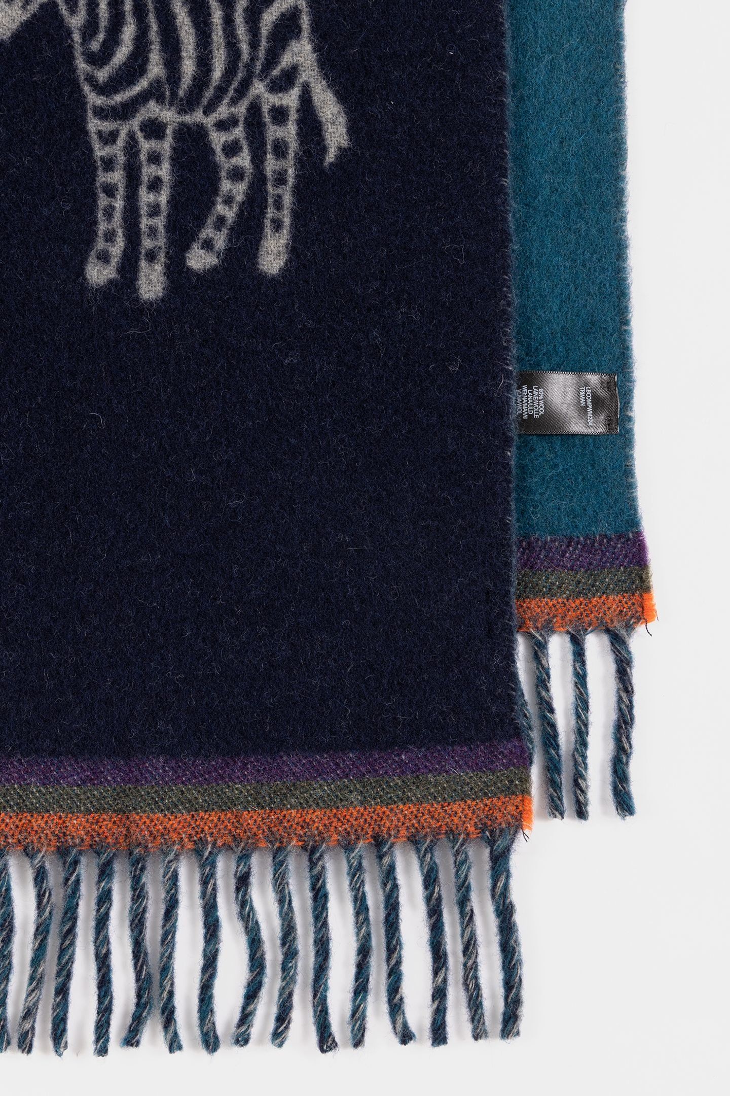 MEN SCARF PS ZEBRA LOGO NAVY 9