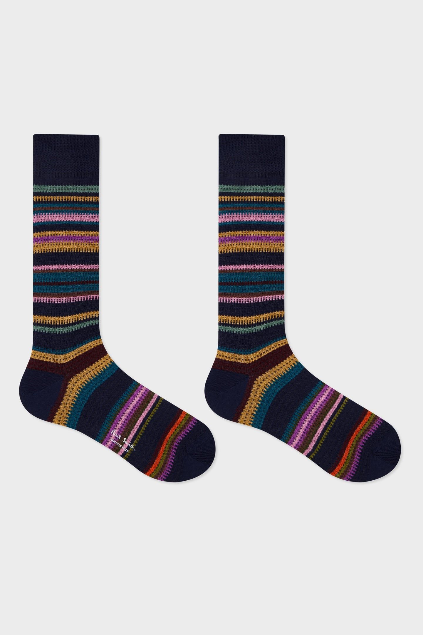 MEN SOCK HARVEY STRP NAVY 1