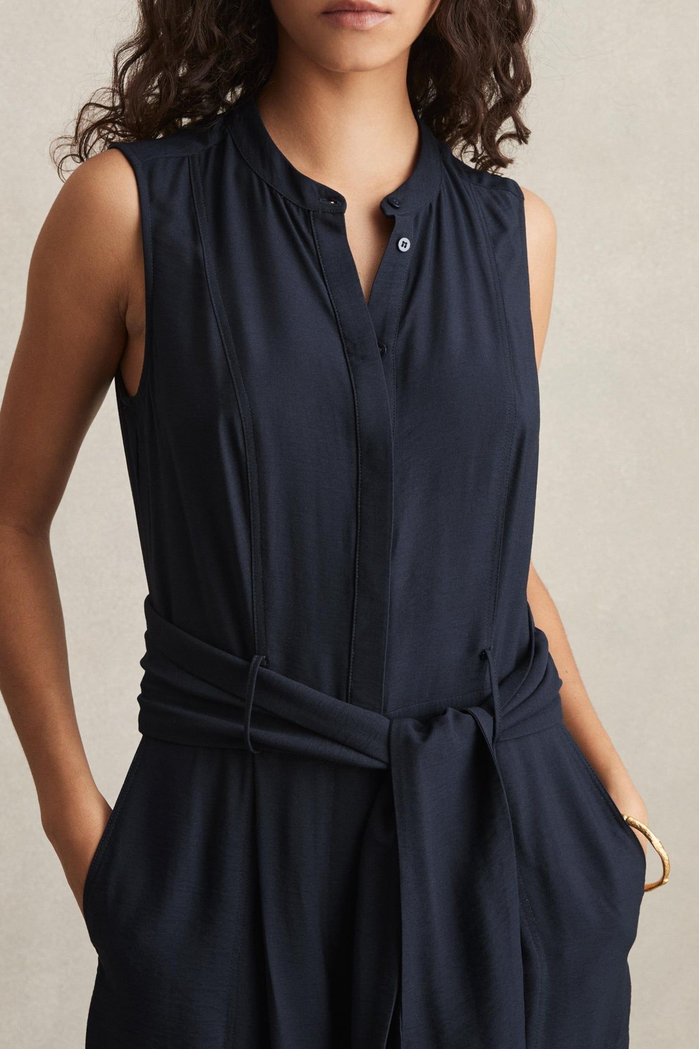 SHIRT BELTED JUMPSUIT NAVY 5