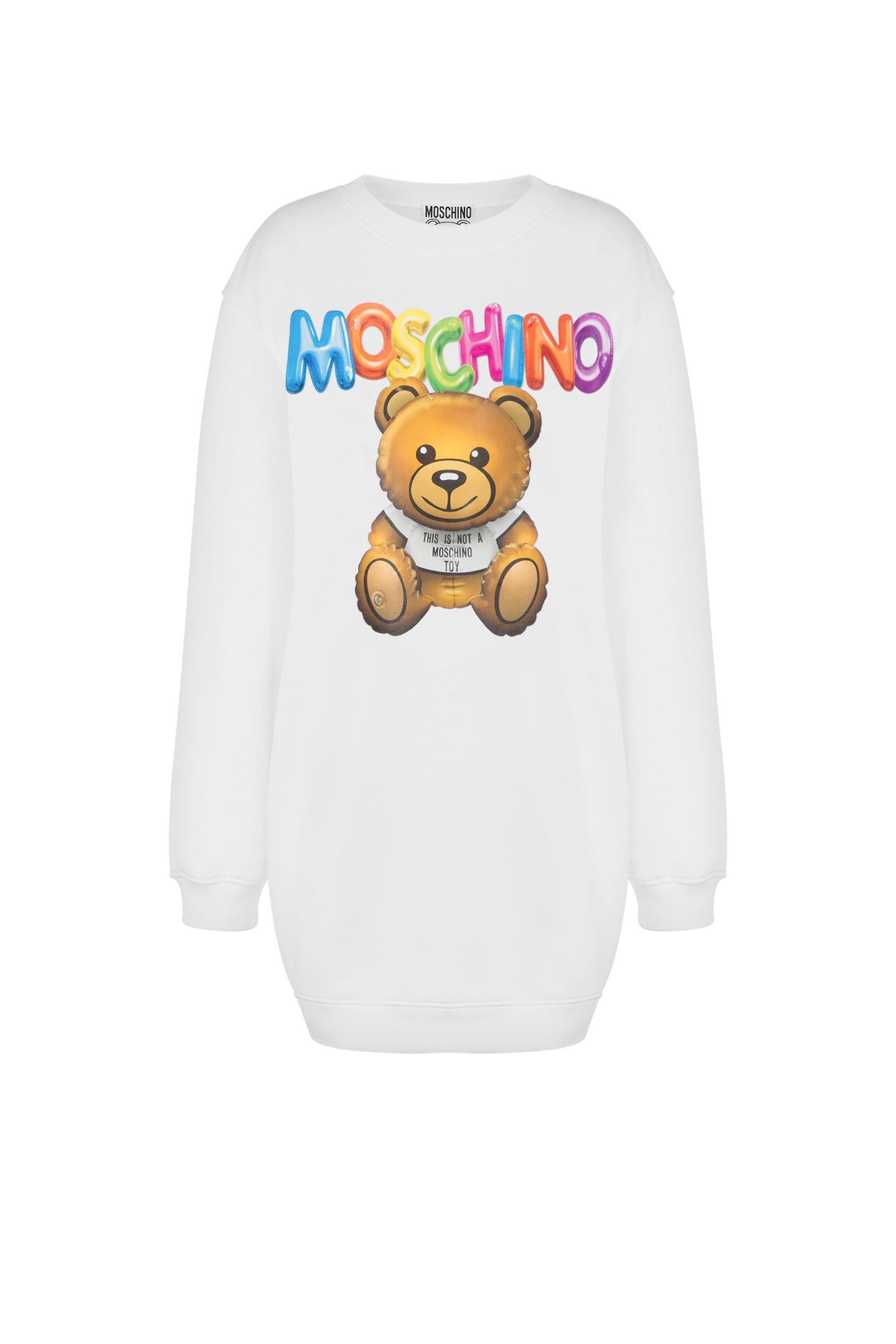TEDDY BEAR ORGANIC FLEECE DRESS WHITE 3