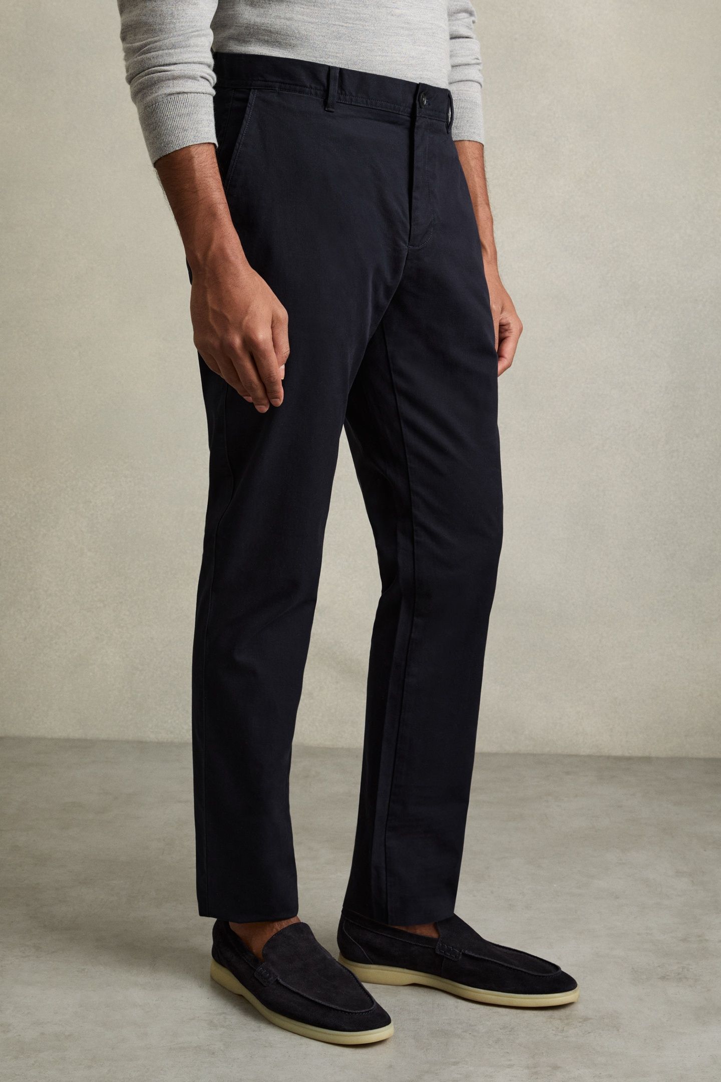 WASHED SLIM FIT CHINO NAVY 1