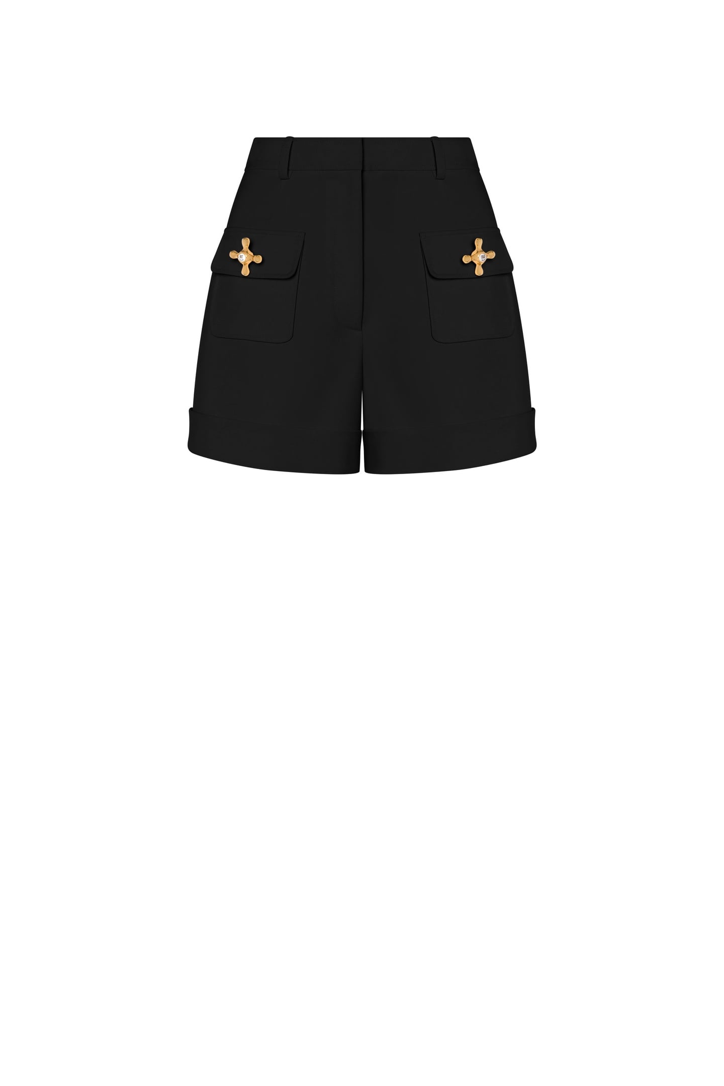 SHORTS IN CREPE FAUCET DETAILS BLACK 3