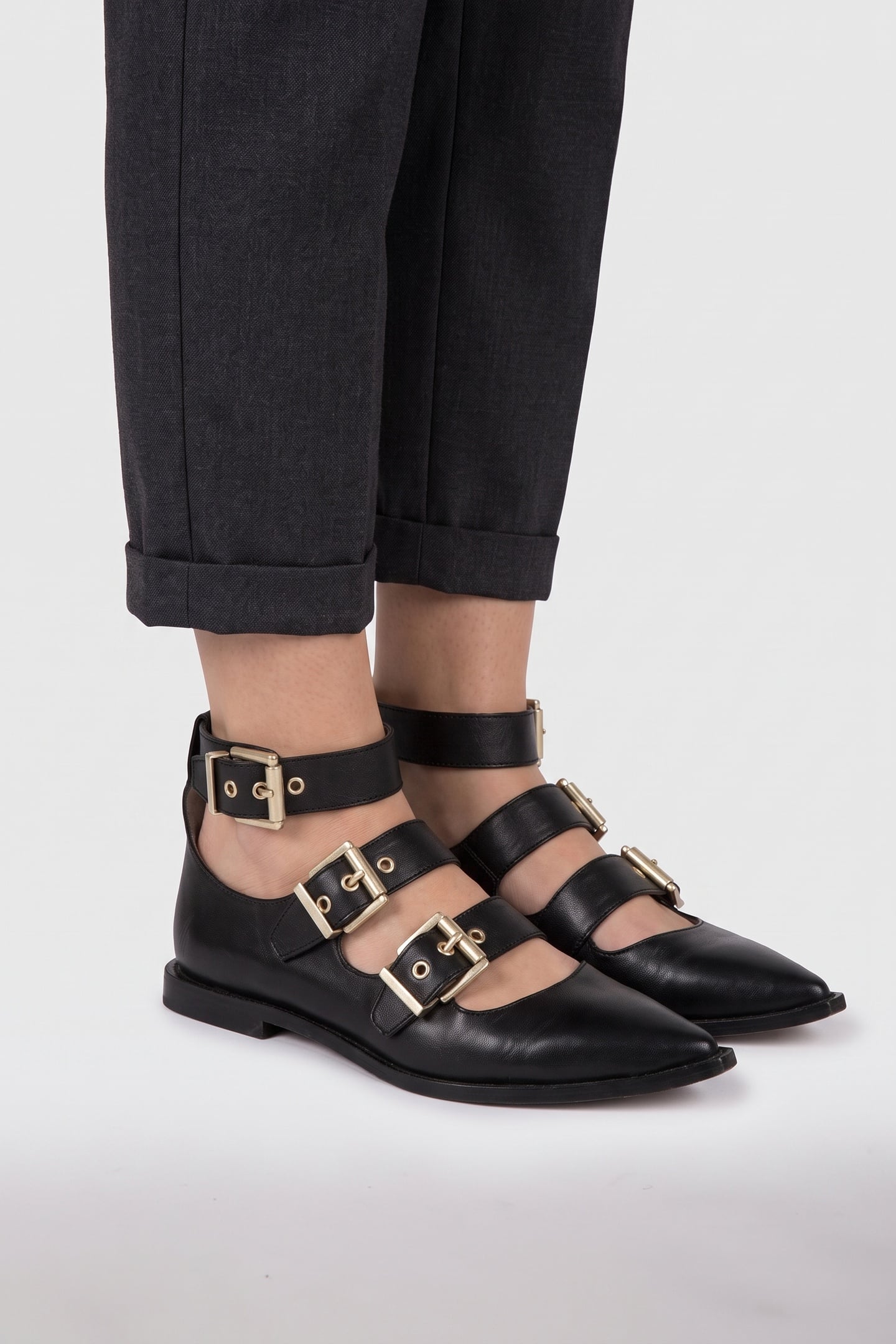 SUSAN BUCKLE SHOE BLACK/WARM BRASS 2