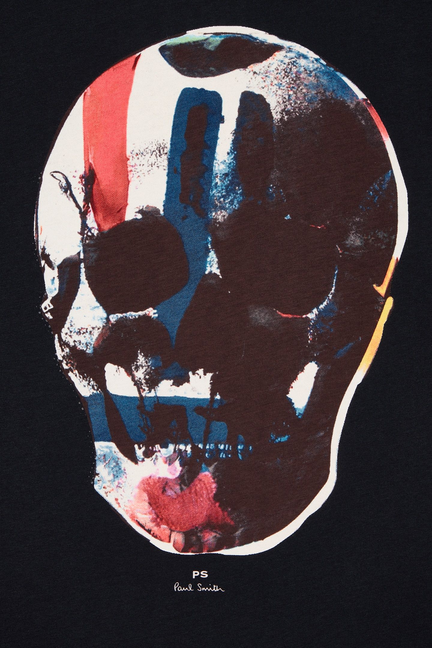 MENS REG FIT SS T SHIRT SKULL RED BLUE VERY DARK NAVY 7
