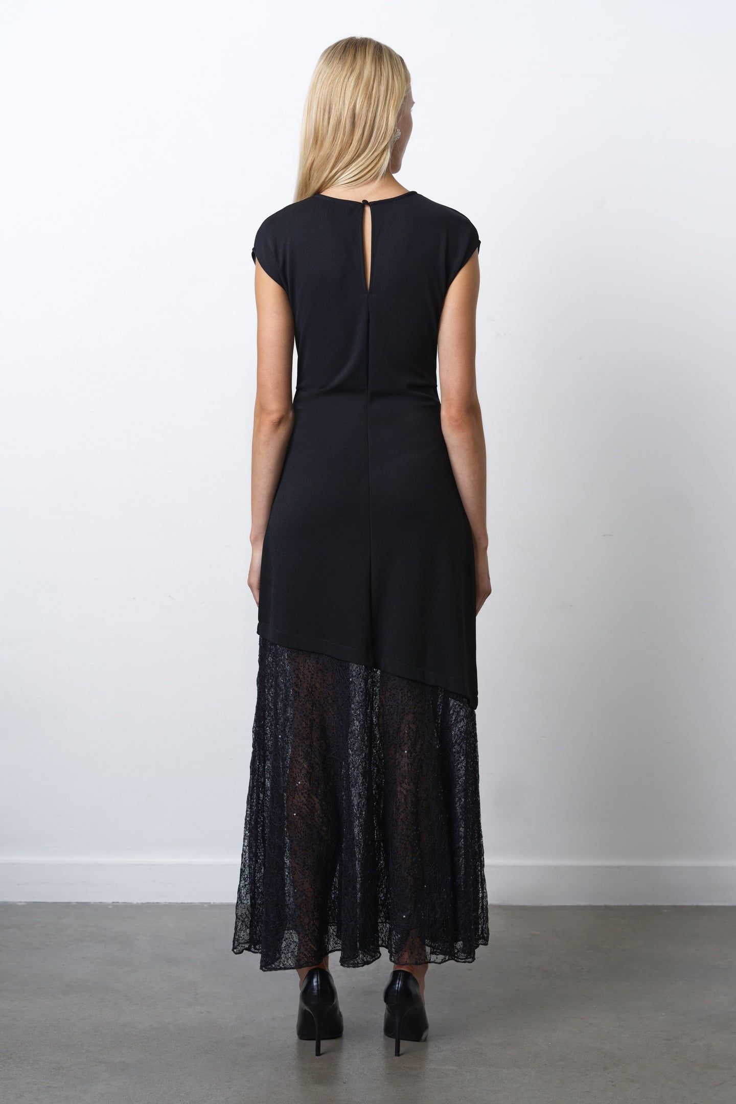 VALETTA LACE MIX DRESS BLACK 2