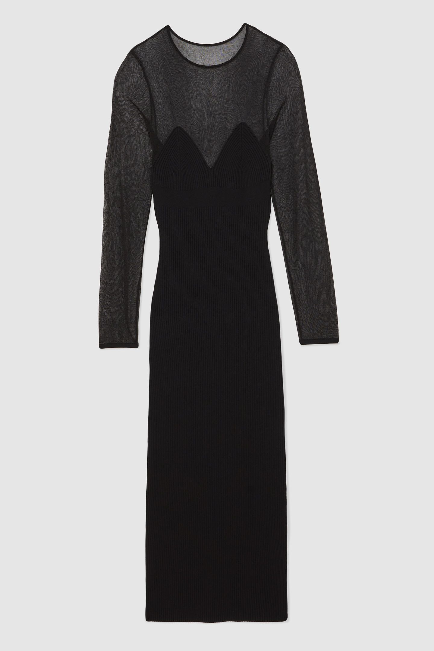 SHEER KNITTED DRESS BLACK 3