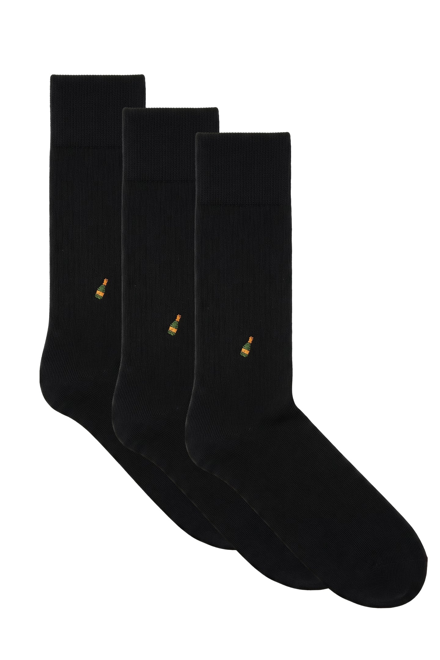 A-DAM 3-PACK DRESS SOCKS BLACK CHAMPAGNE BLACK 1