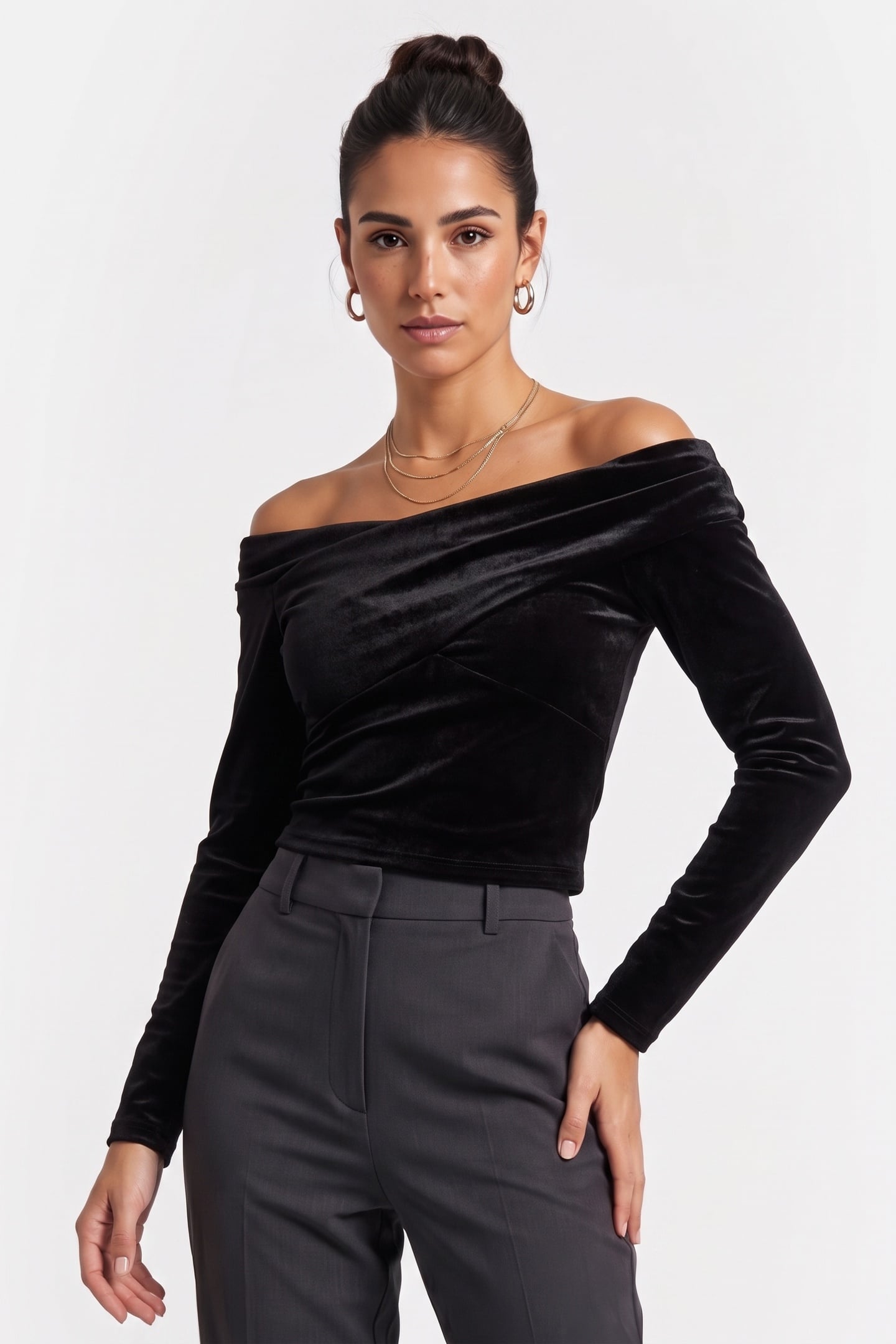 DELTA VELVET TOP BLACK 2