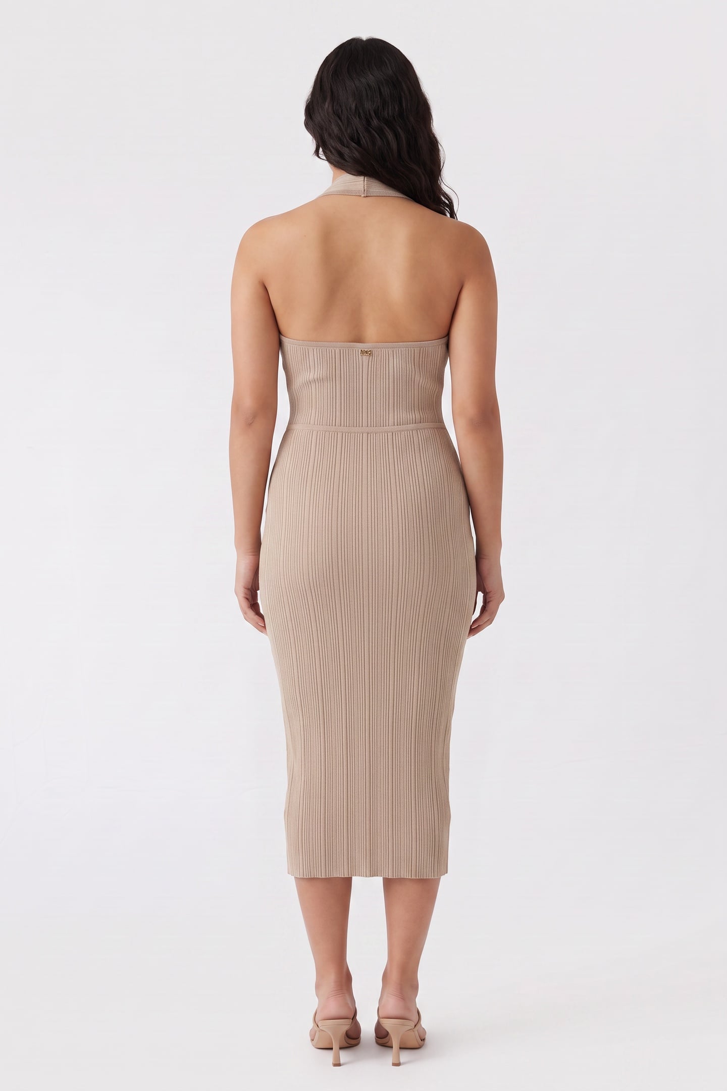 KATHLEEN HALTER DRES VELVET TAUPE 2