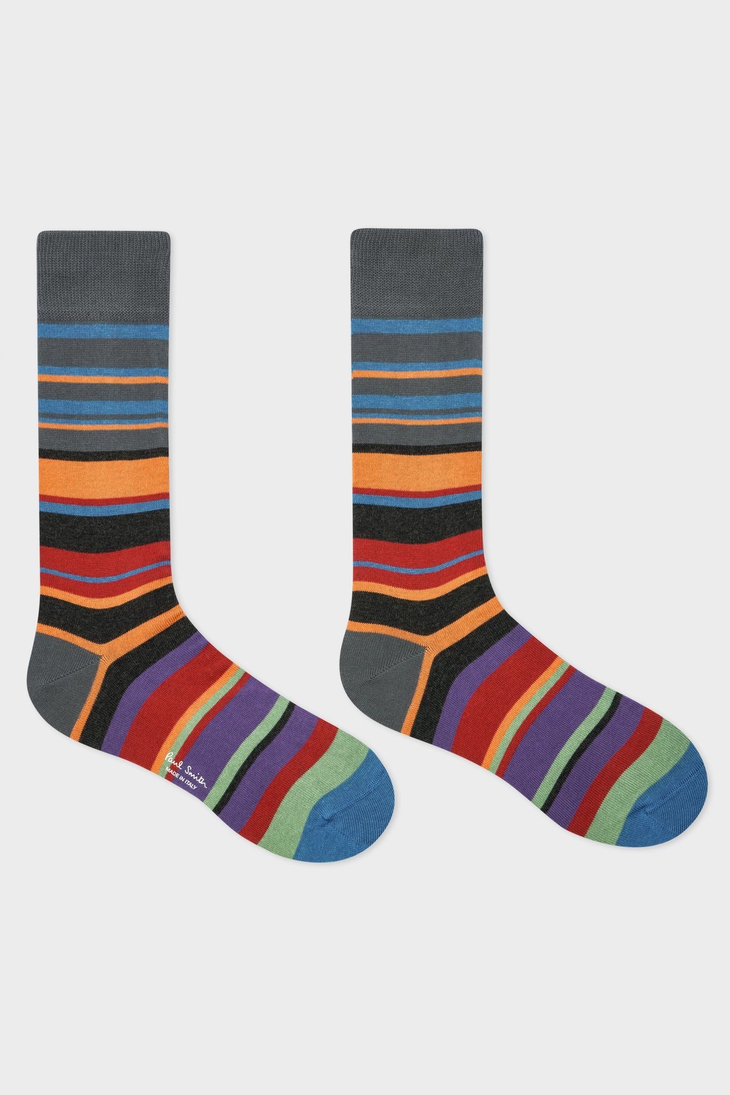 MEN SOCK GABE STRIPE AW24 SLATE 1