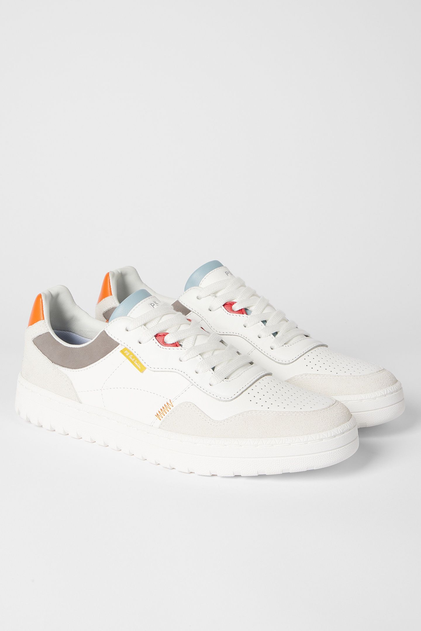 MENS SHOE ELLIS WHITE ORANGE TAB WHITE 2